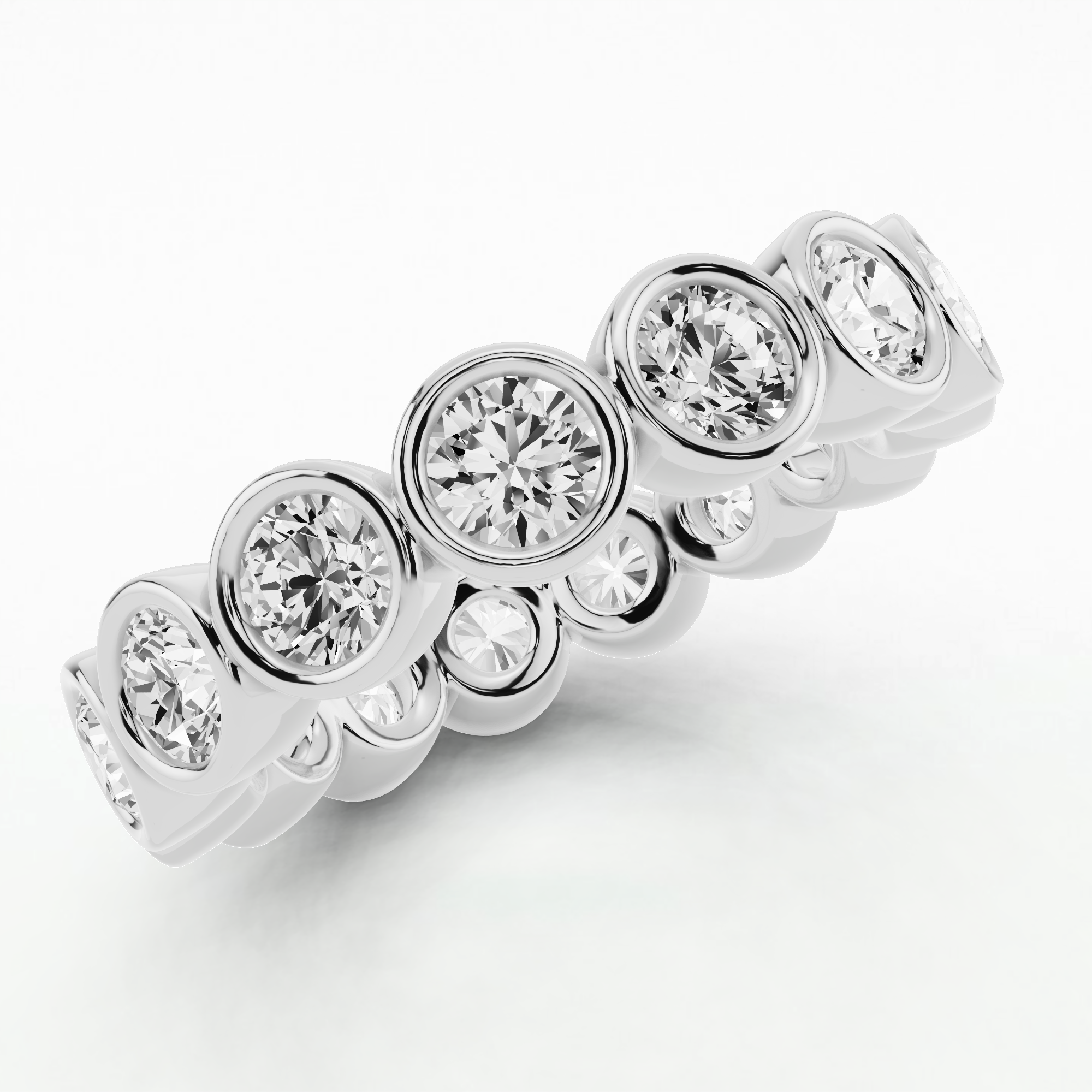 Infinity - French Pave Shank Full Eternity Band-Round