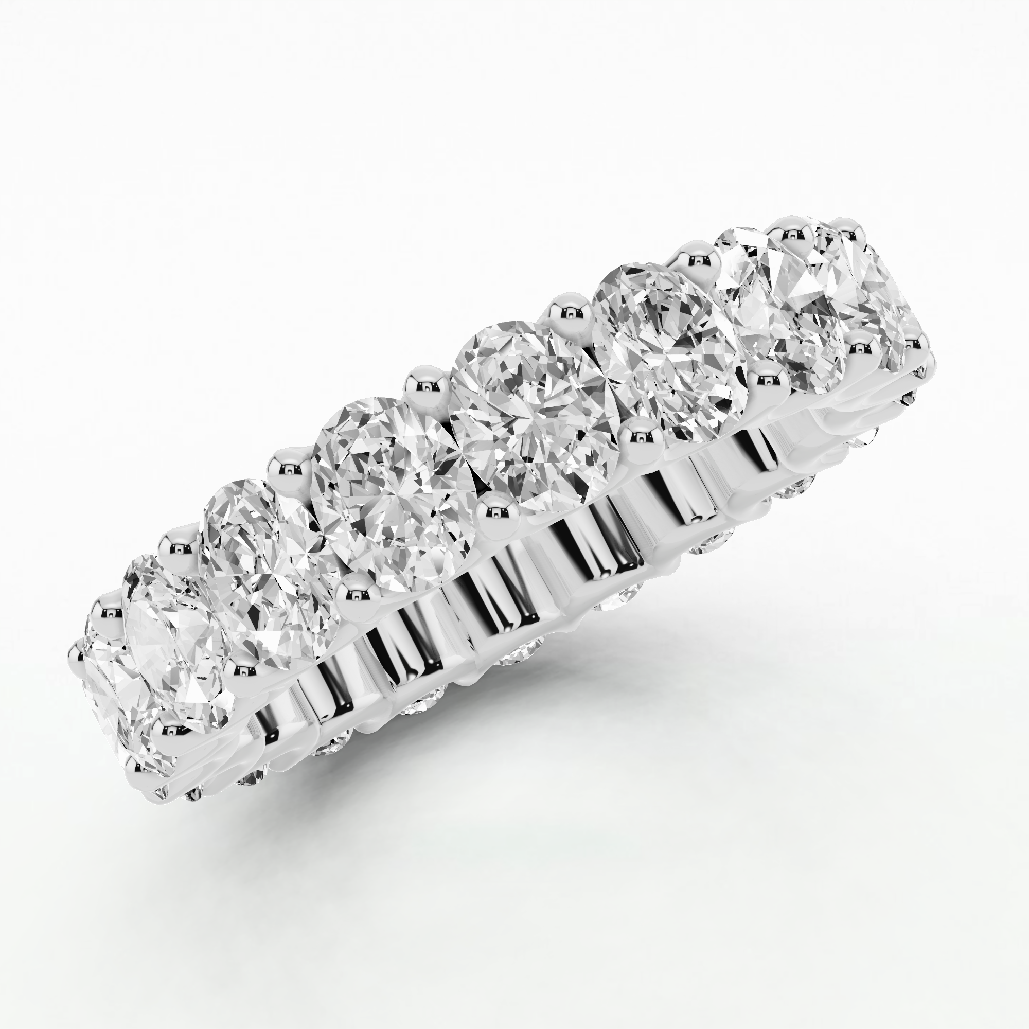 Crecent Full Eternity Band-Oval