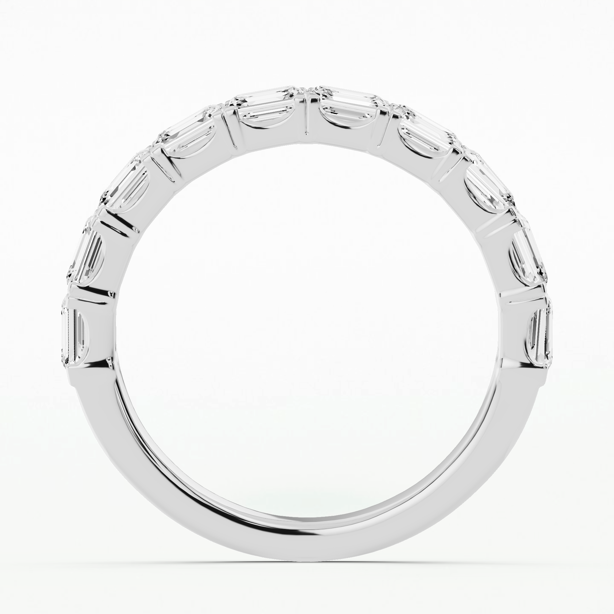Geo Half Eternity Band-Emerald Cut