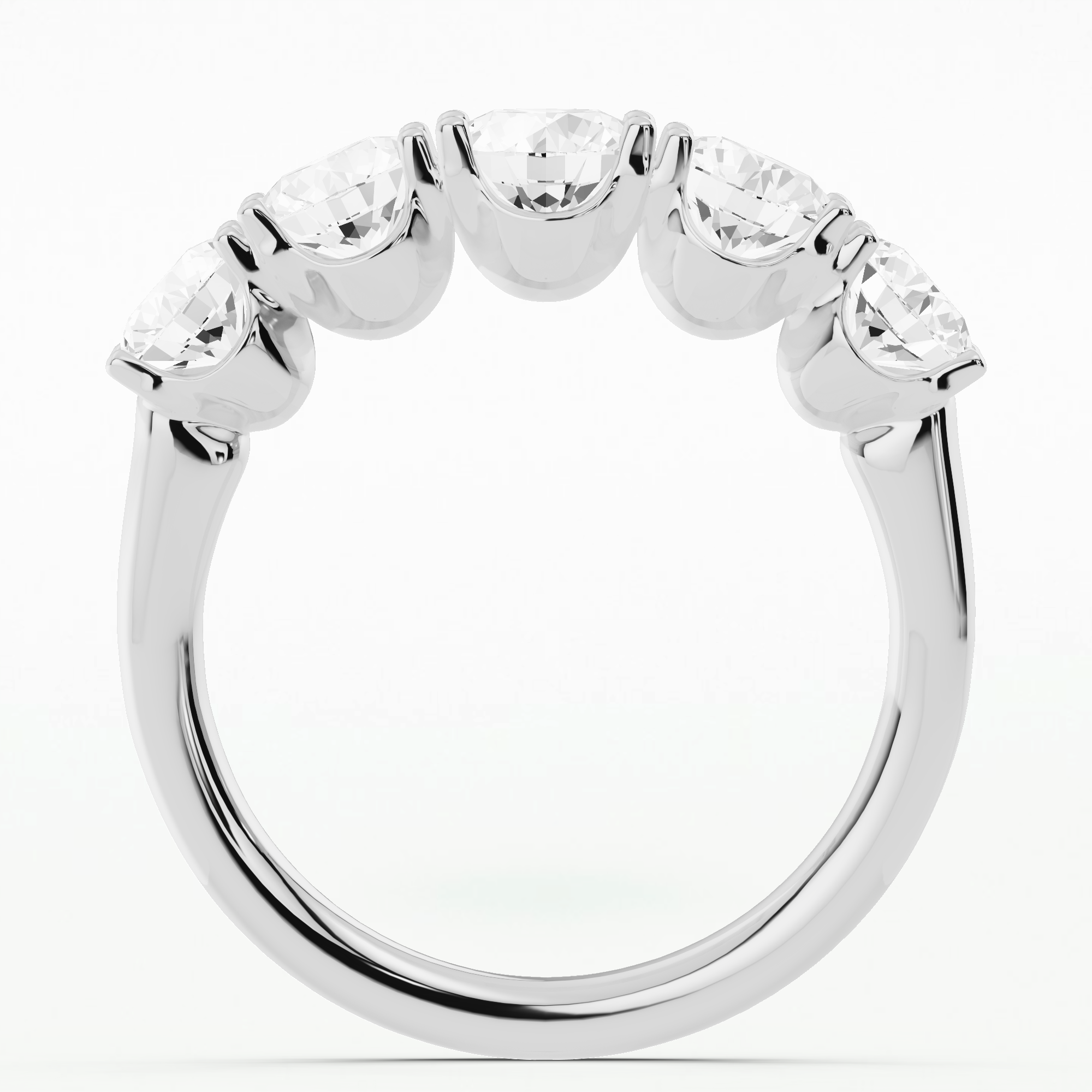 Luminous Five Half Eternity Band-Round