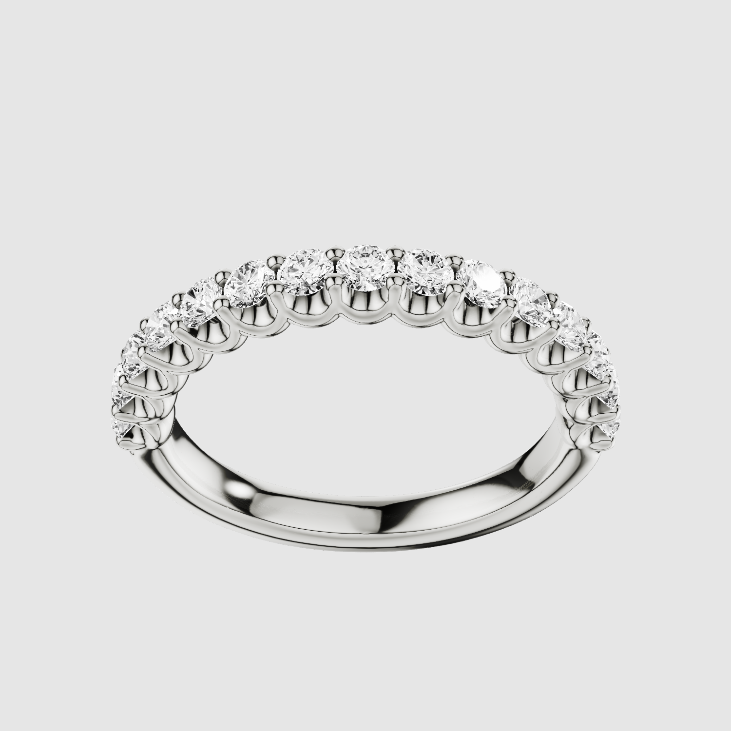 Anne U Prong Half Eternity Band - Round