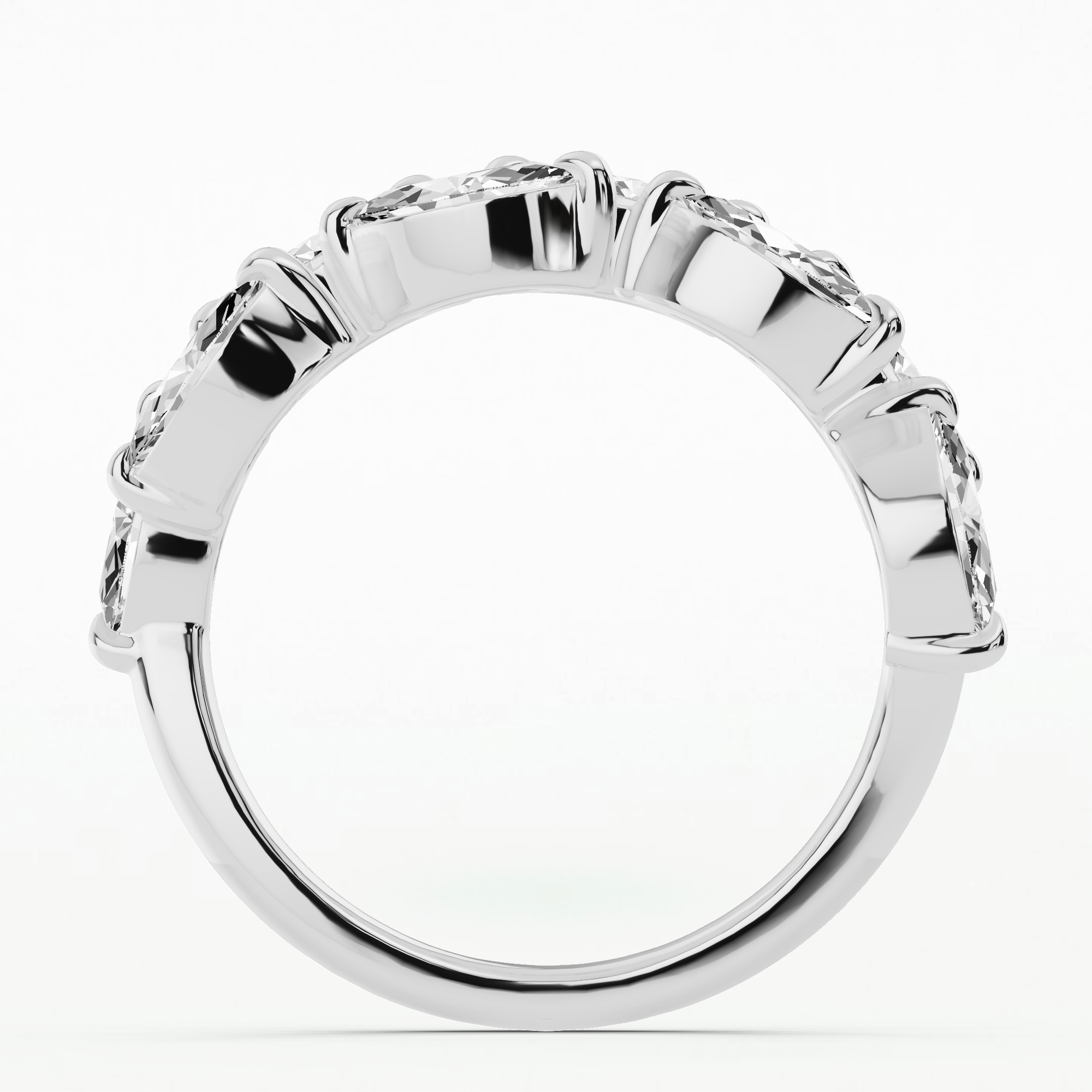 Roseflare Half Eternity Diamond Ring - Marquise