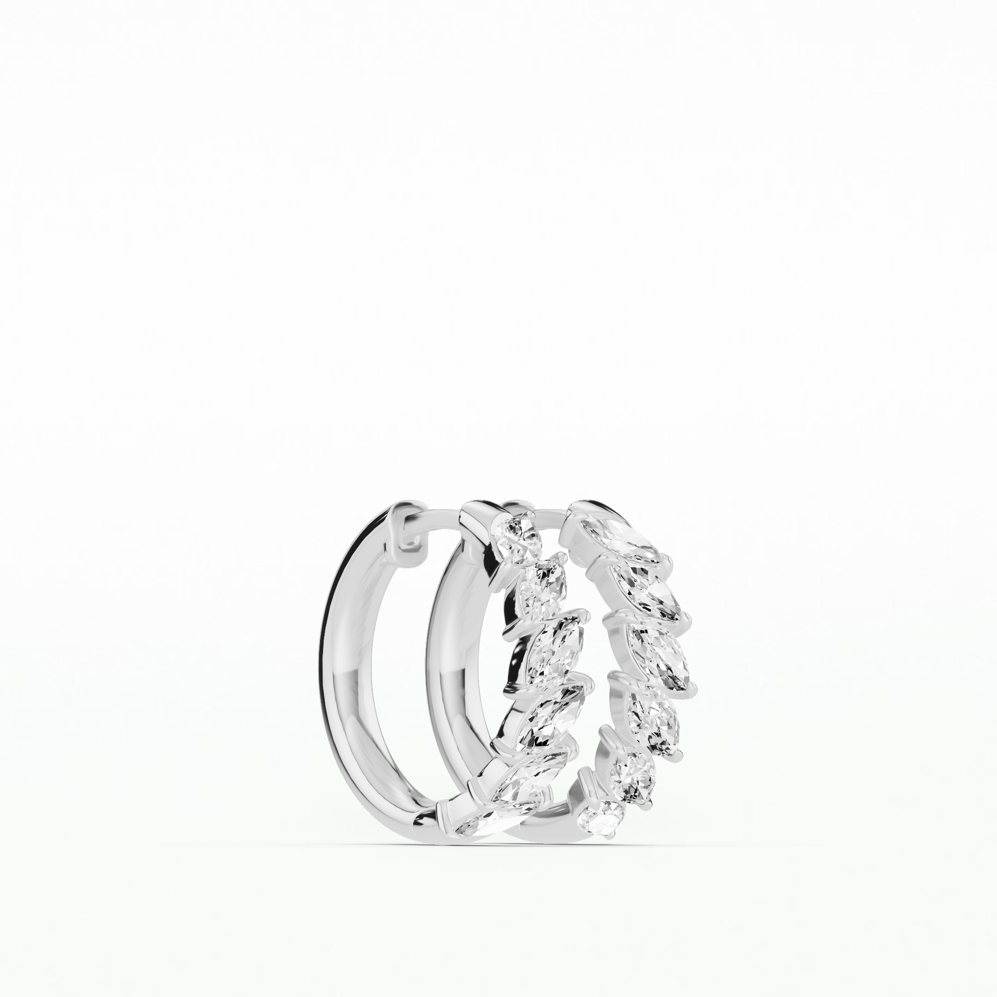 Starfire Trail Diamond Hoop Earrings-Marquise