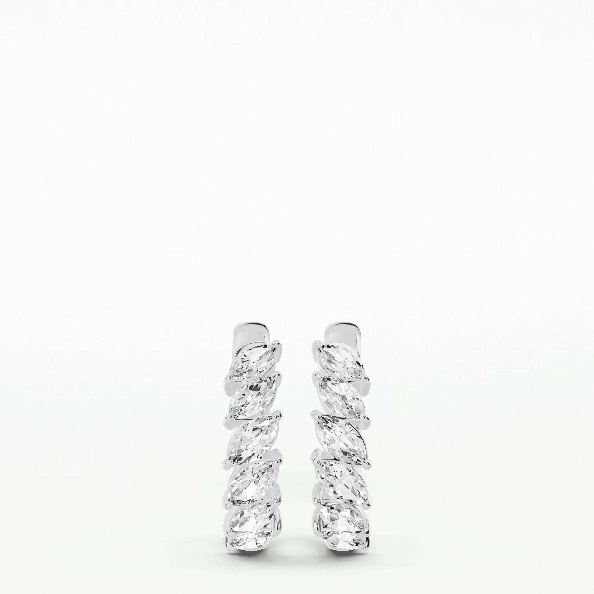 Starfire Trail Diamond Hoop Earrings-Marquise