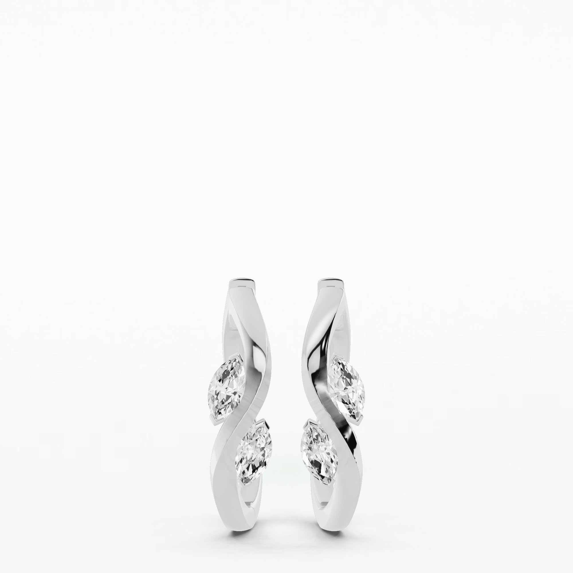 Marquise Wave Diamond Fashion Earring-Marquise