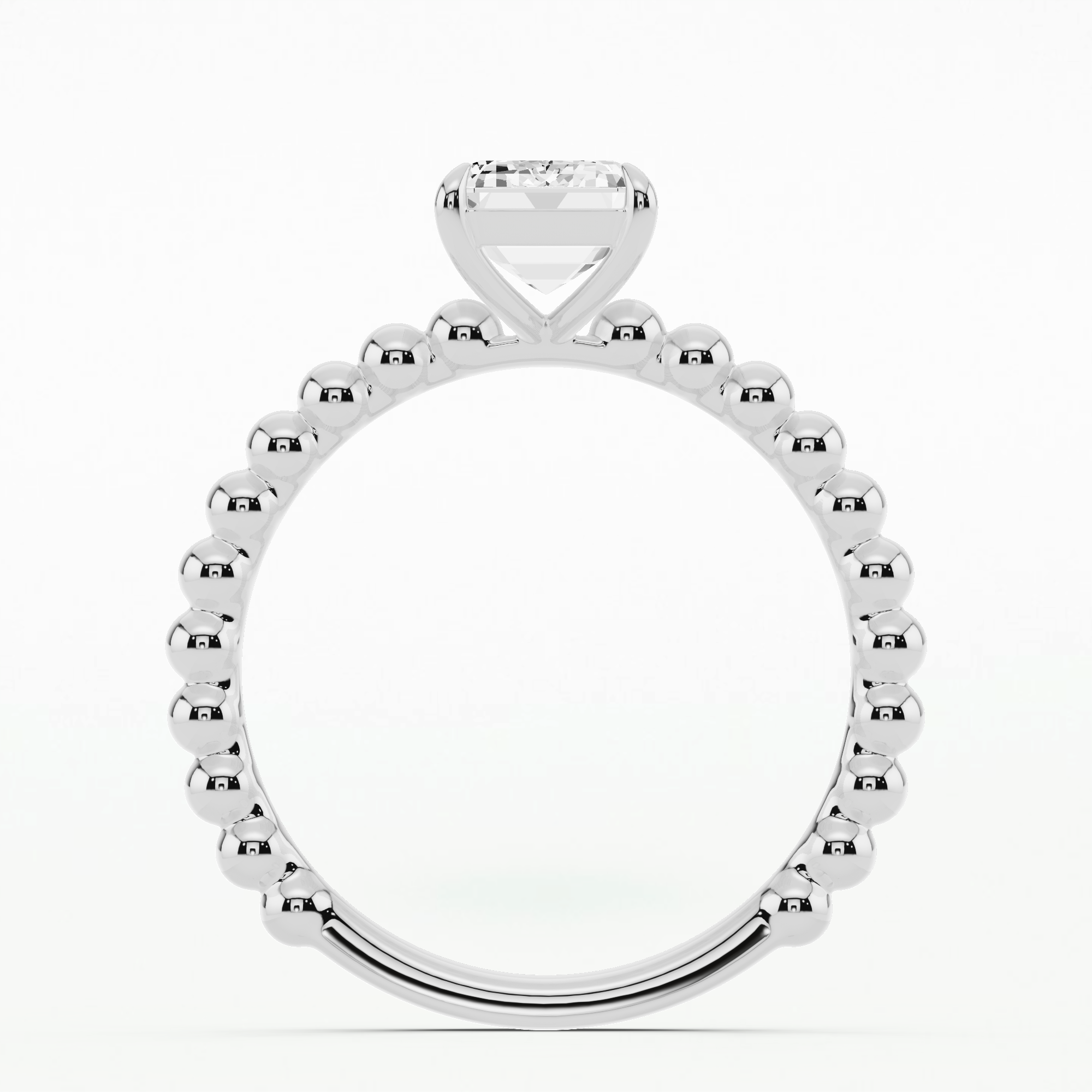 Bubble Solitaire Ring-Emerald Cut