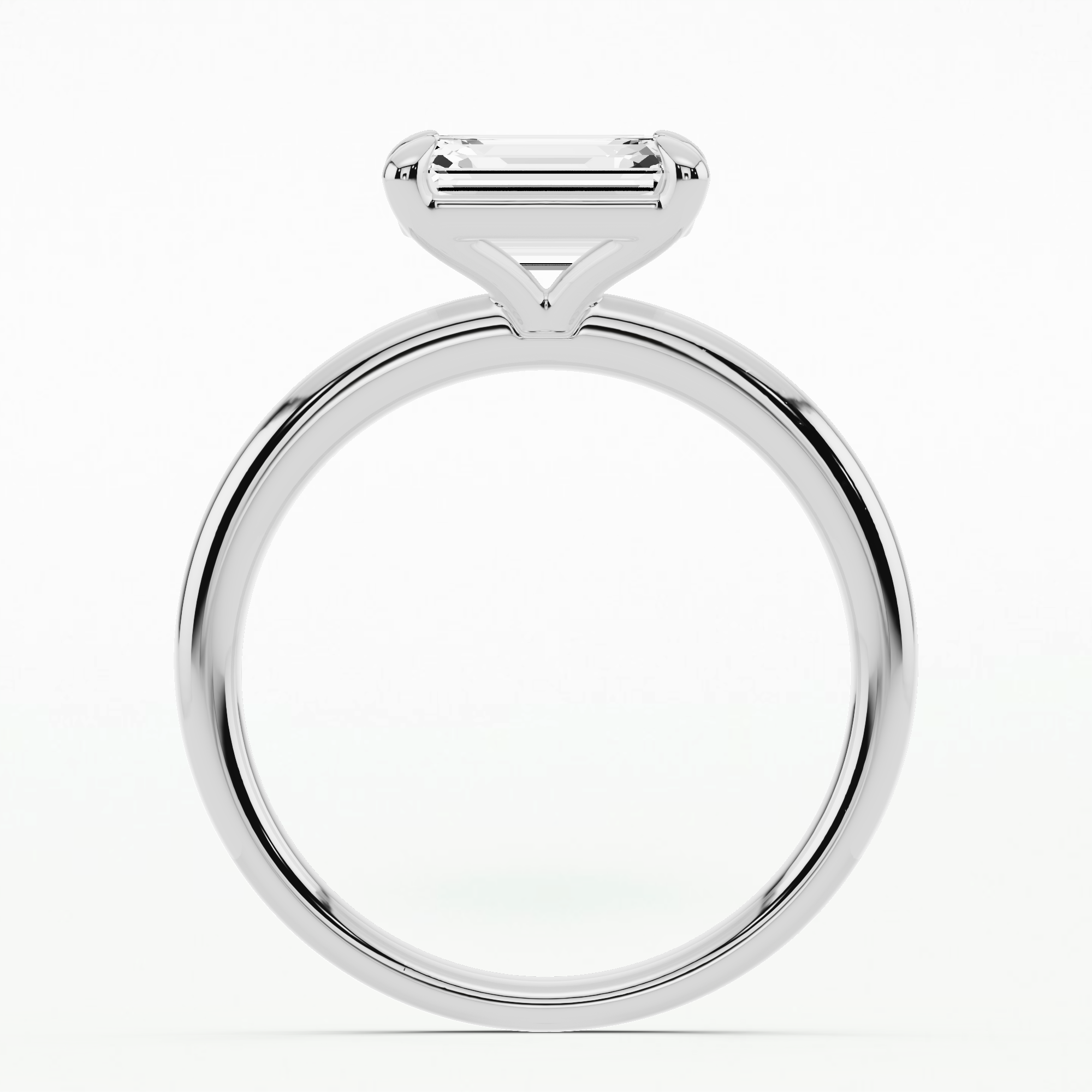 Eternal Solitaire Diamond Ring-Emerald Cut