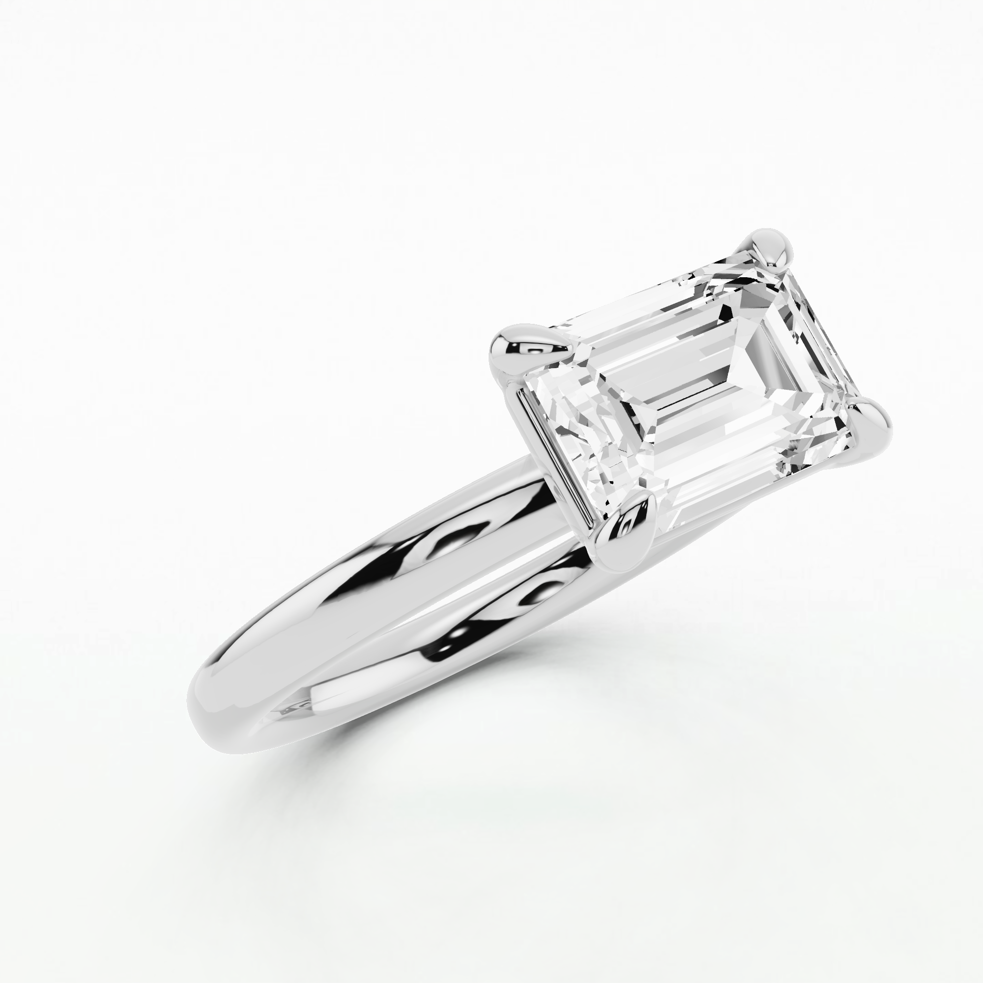 Eternal Solitaire Diamond Ring-Emerald Cut