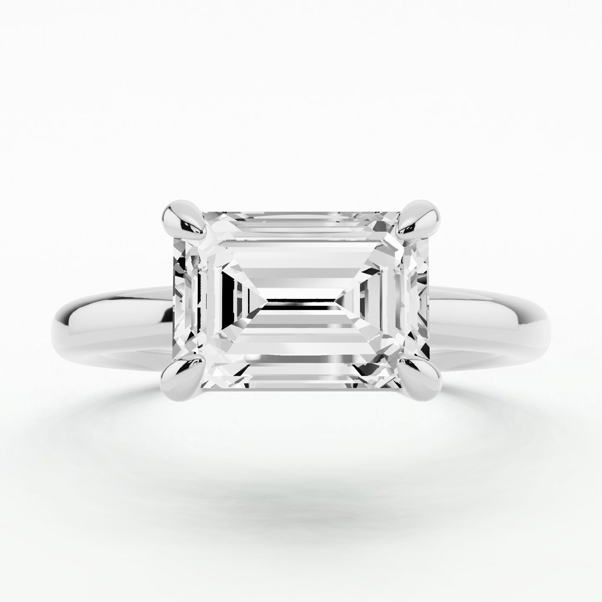 Eternal Solitaire Diamond Ring-Emerald Cut