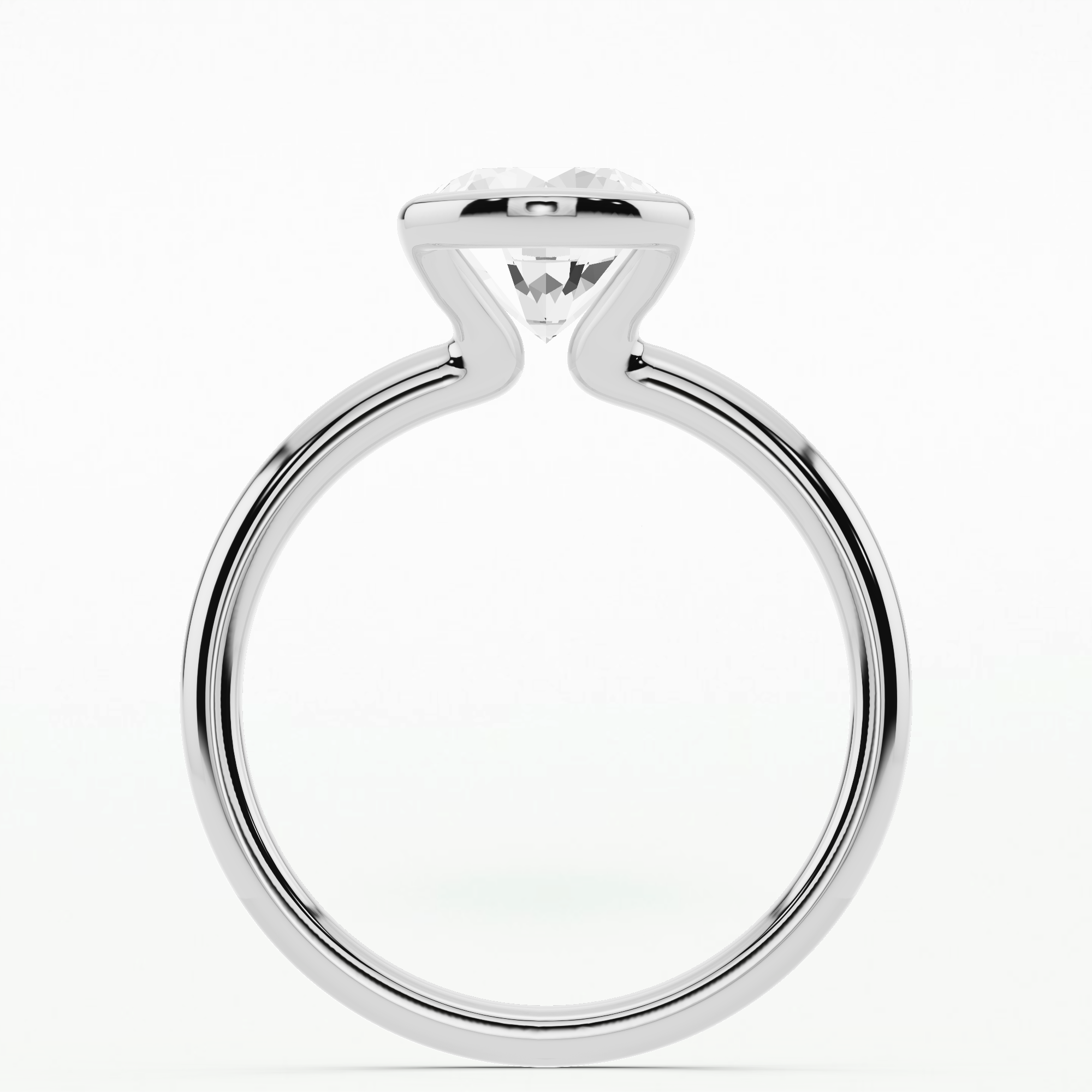 Ophelia Bezel Set Solitaire Diamond Ring-Round