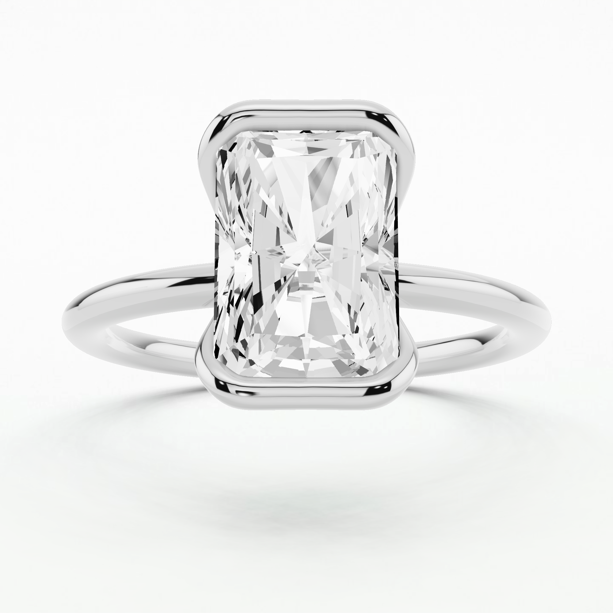 Ophelia Bezel Set Solitaire Diamond Ring-Radiant