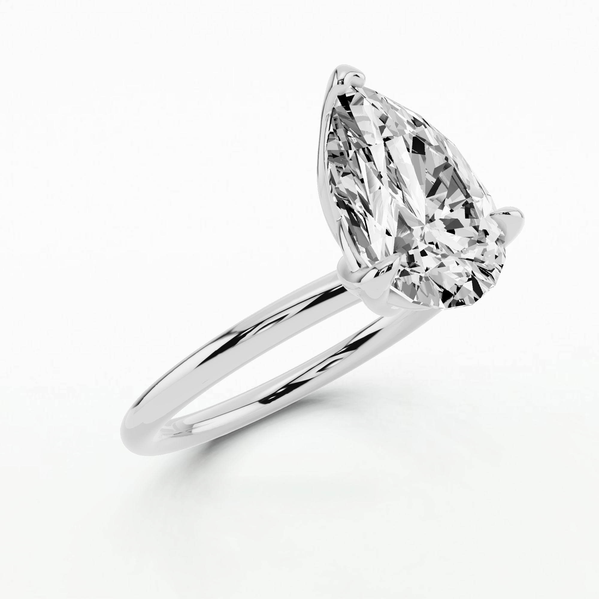 Gemma Solitaire Diamond Ring-Pear