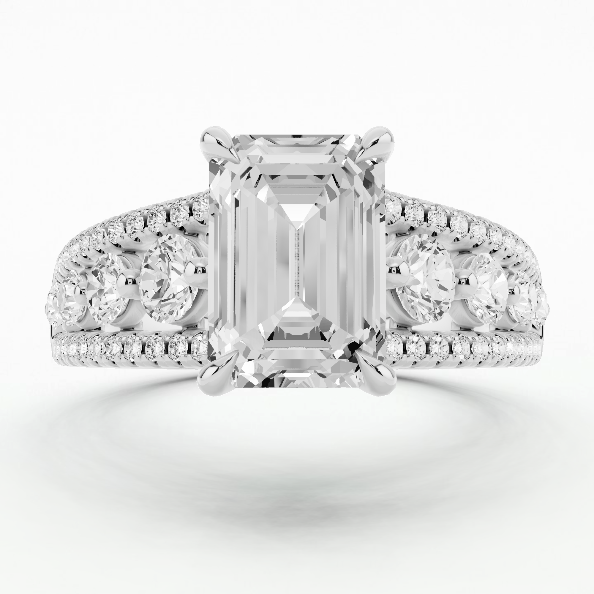 Luminara Solitaire Diamond Ring-Emerald Cut