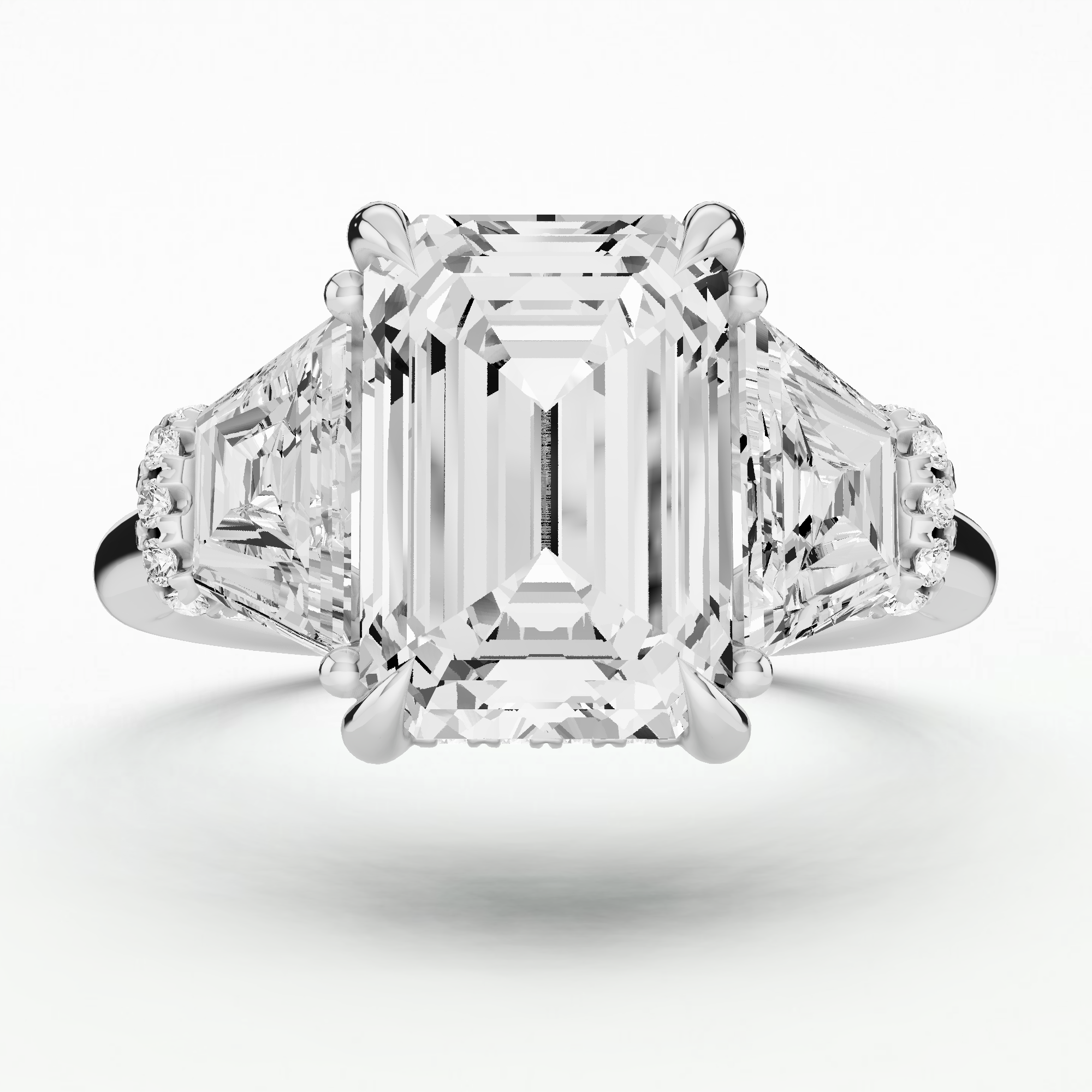 The Hidden Halo Classic Triad Ring-Emerald Cut