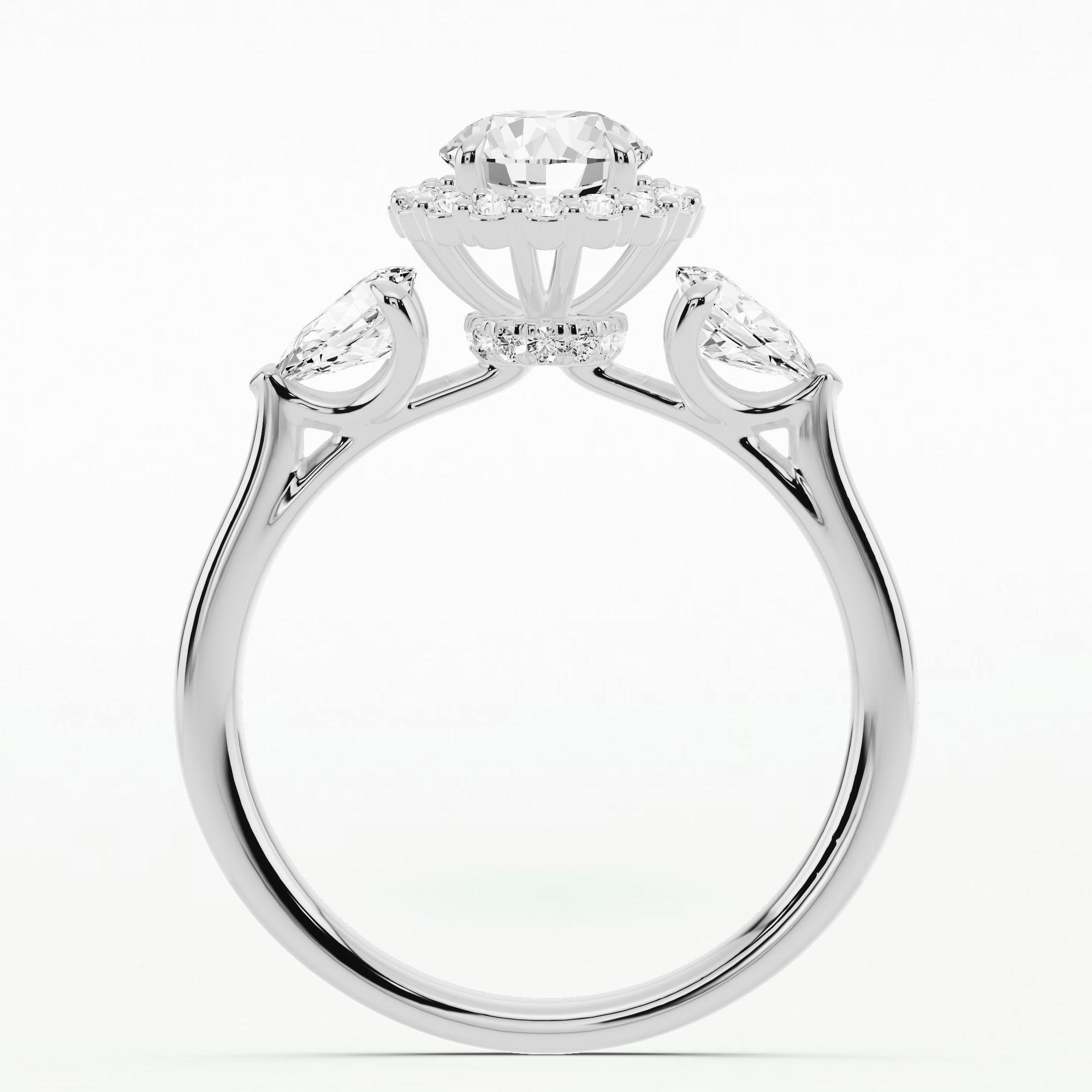 Anastasia Three Stone Solitaire Diamond Ring-Round