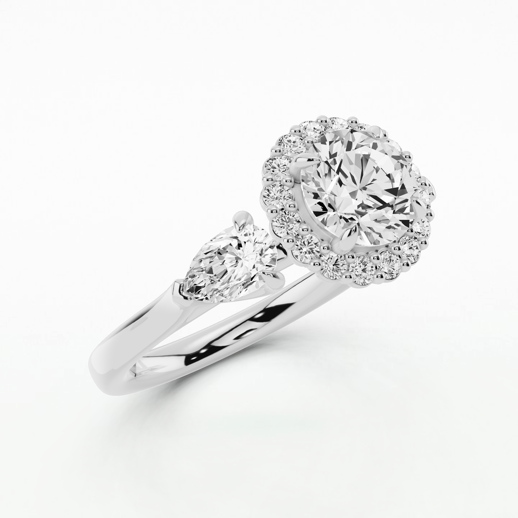 Anastasia Three Stone Solitaire Diamond Ring-Round