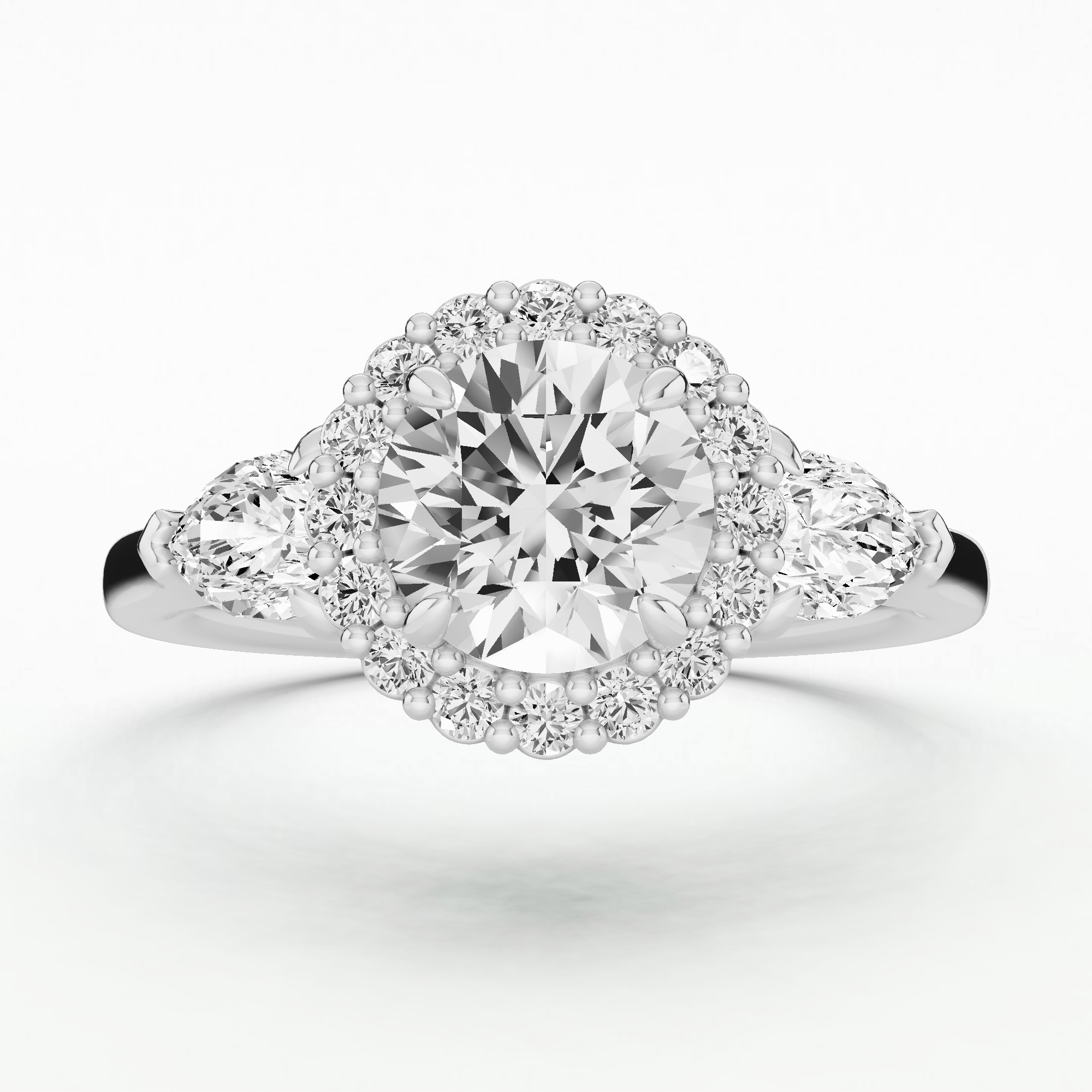 Anastasia Three Stone Solitaire Diamond Ring-Round