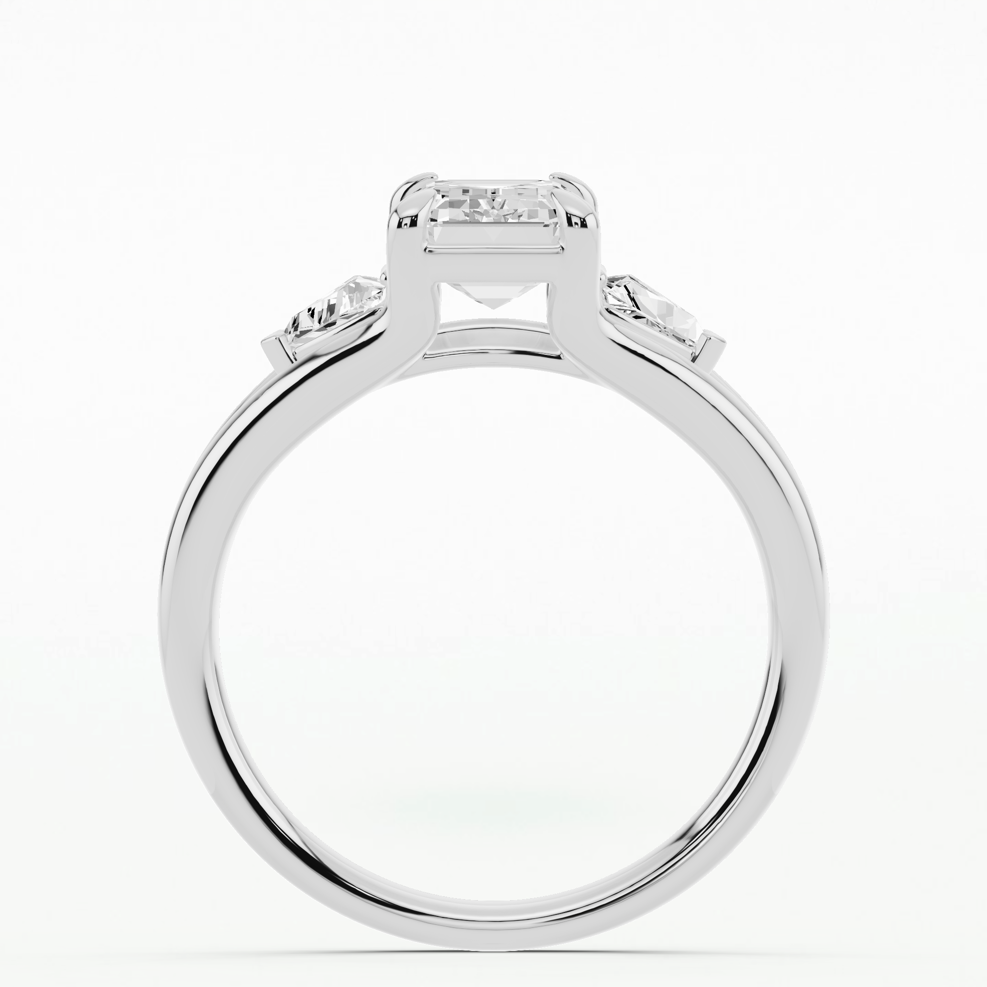 Aurora Solitaire Diamond Ring-Emerald Cut