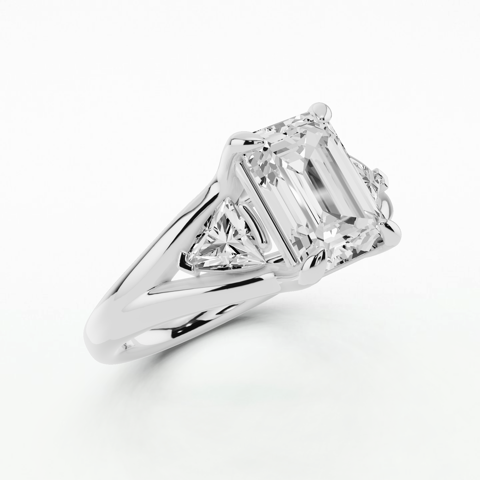 Aurora Solitaire Diamond Ring-Emerald Cut