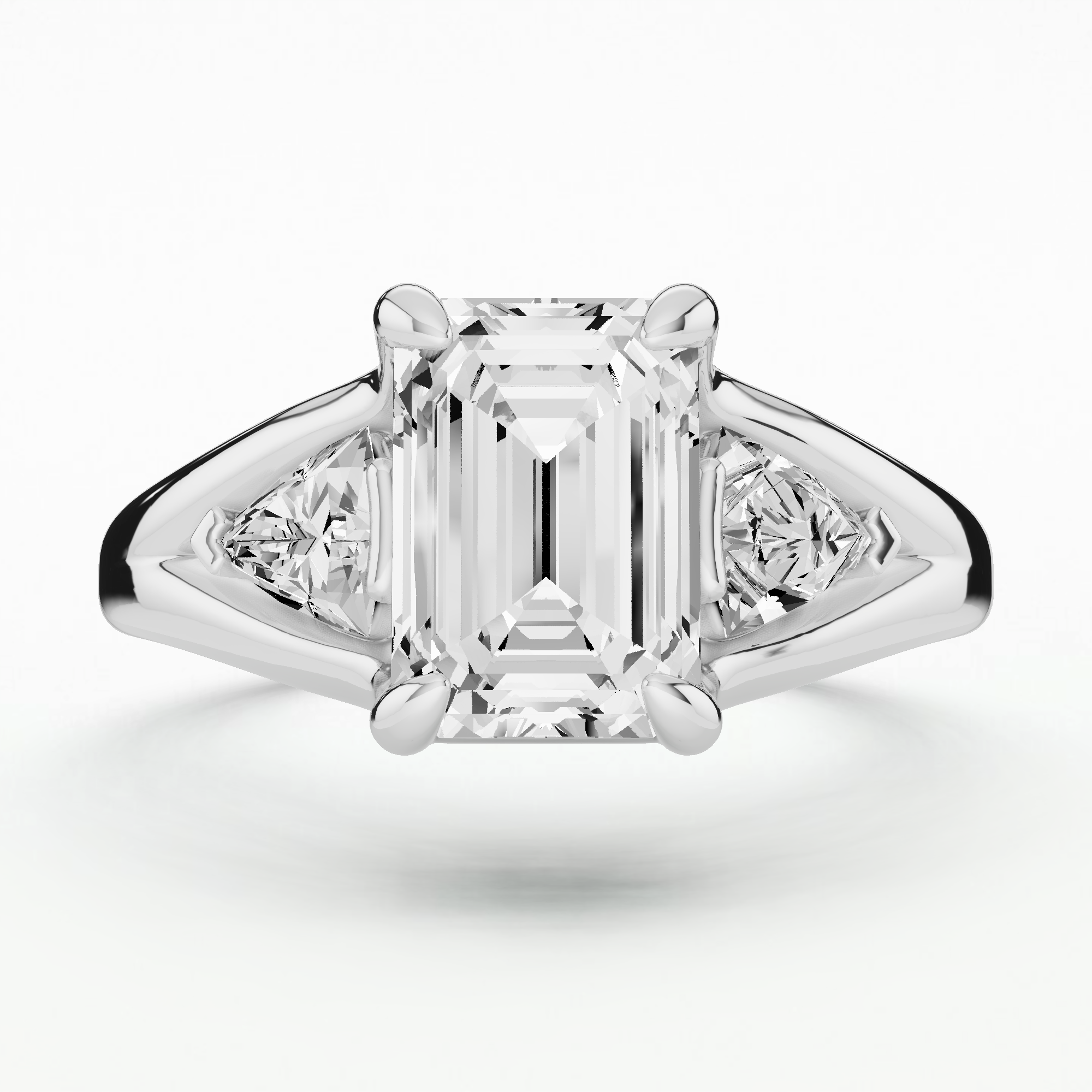 Aurora Solitaire Diamond Ring-Emerald Cut