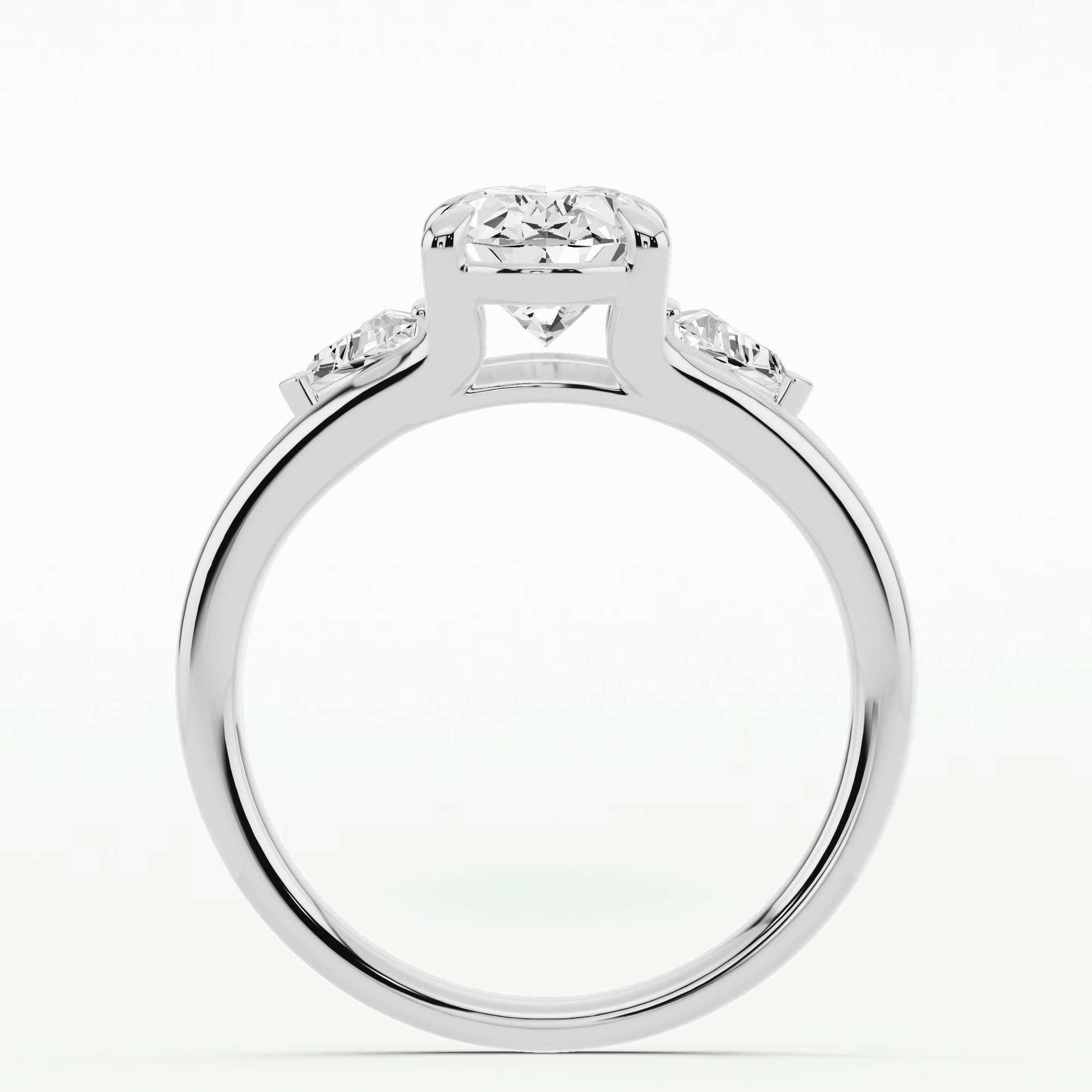 Aurora Solitaire Diamond Ring-Oval