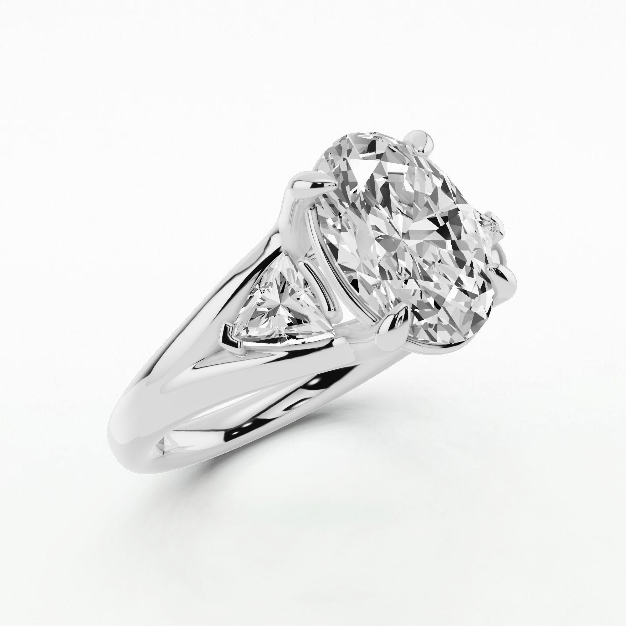 Aurora Solitaire Diamond Ring-Oval