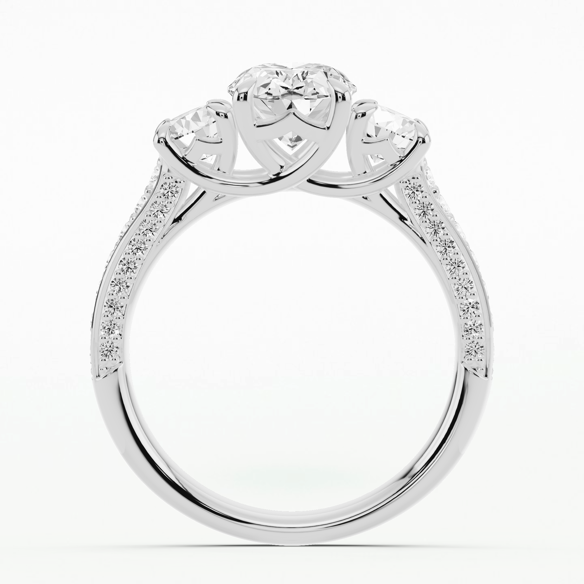 Triade Solitaire Diamond Ring-Oval