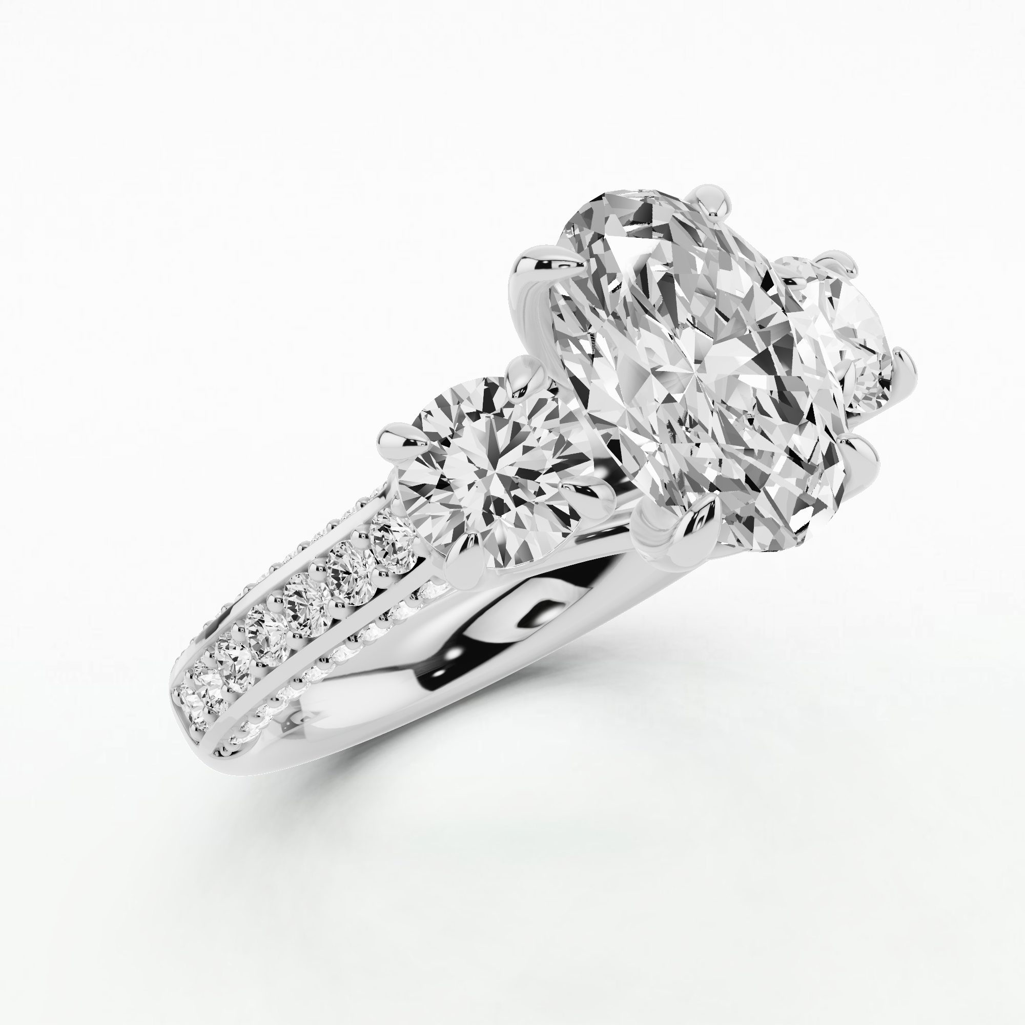 Triade Solitaire Diamond Ring-Oval