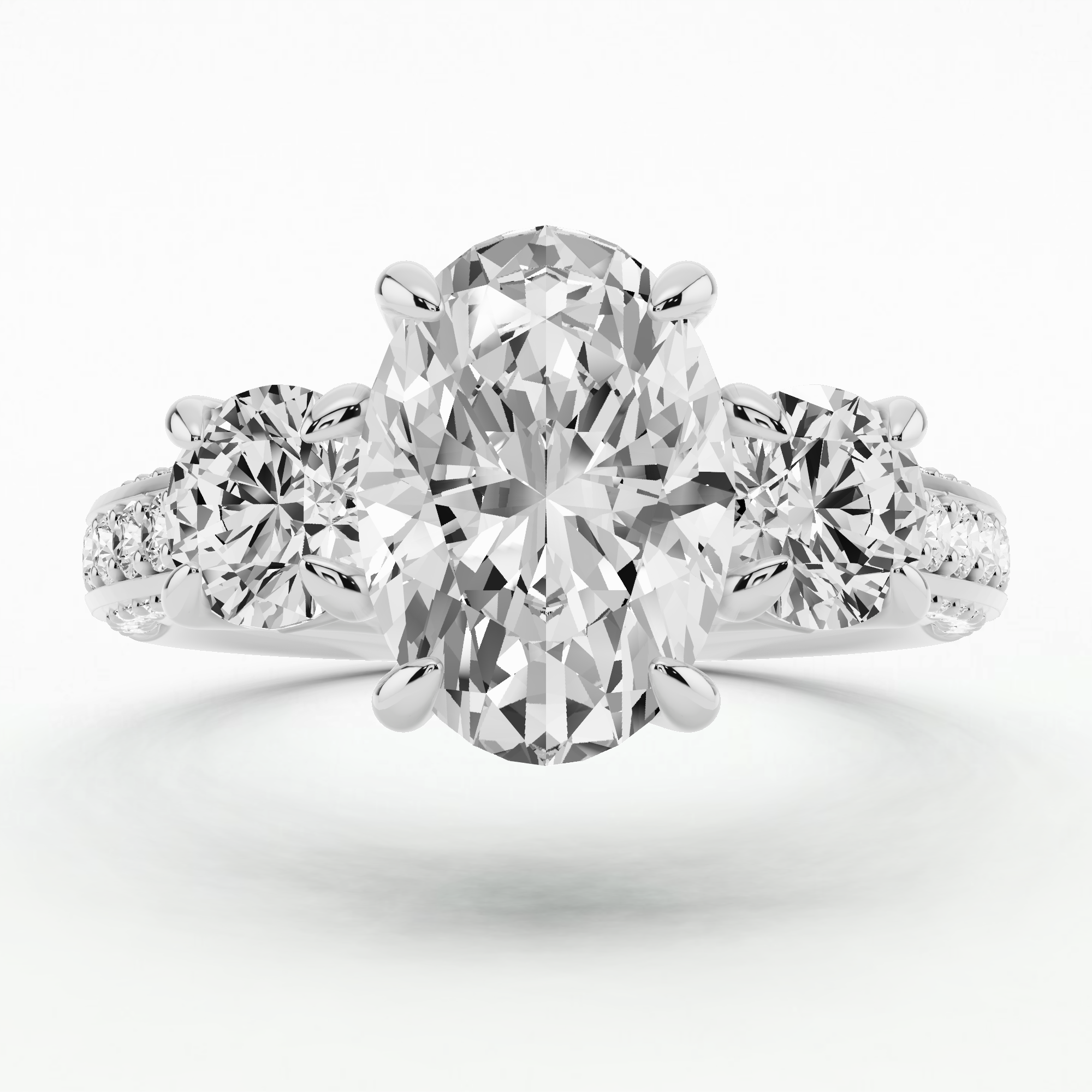 Triade Solitaire Diamond Ring-Oval