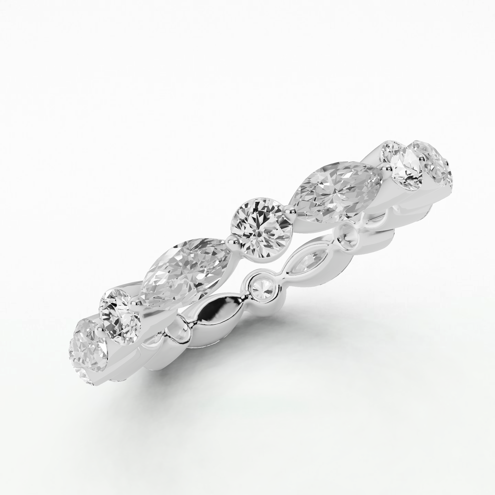 Floating Full Eternity Band-Multi Stone