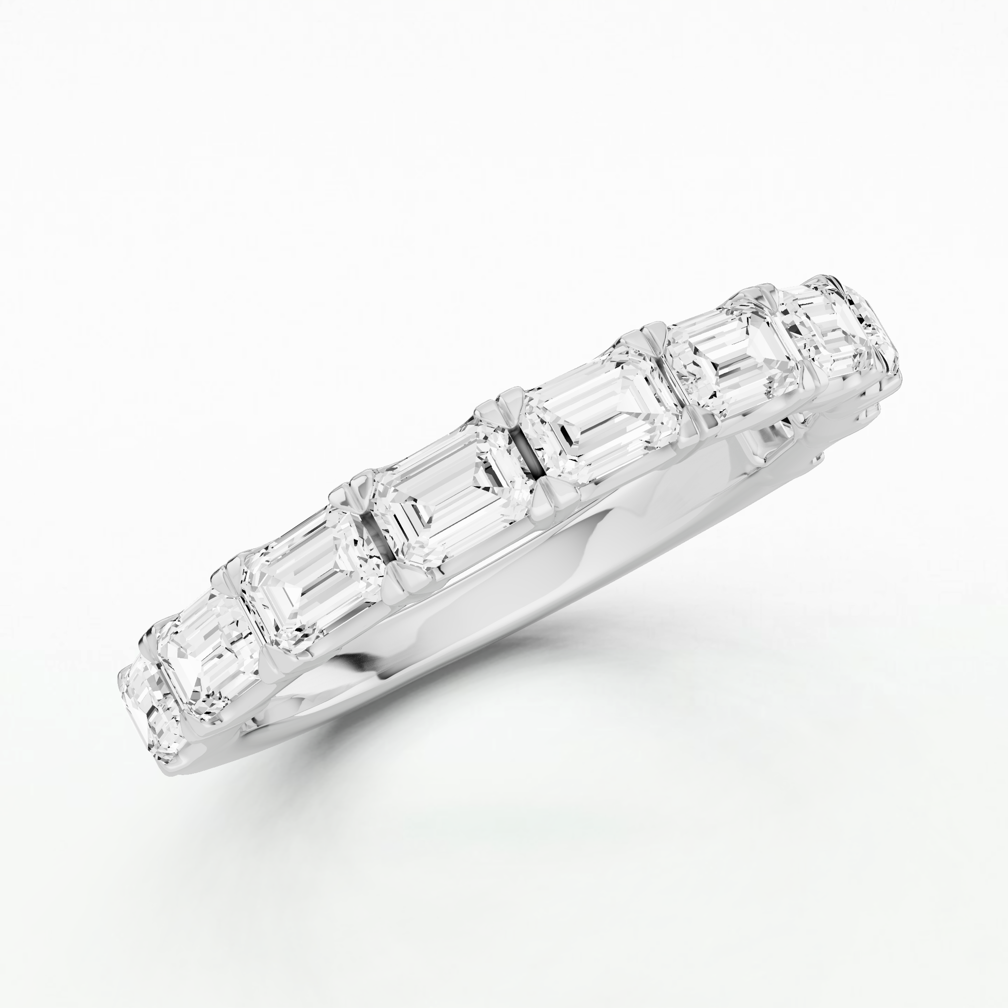 Geo Half Eternity Band-Emerald Cut