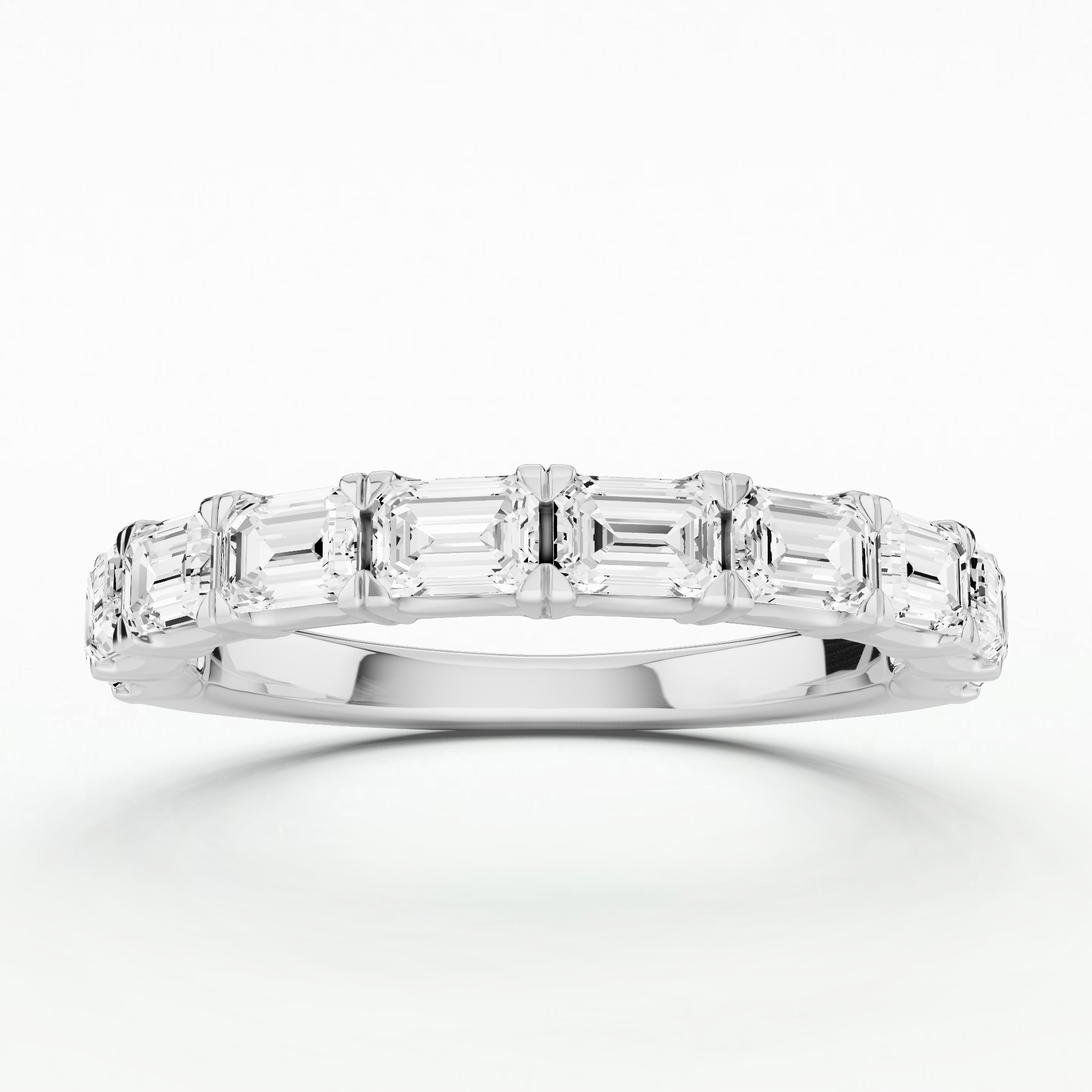 Geo Half Eternity Band-Emerald Cut