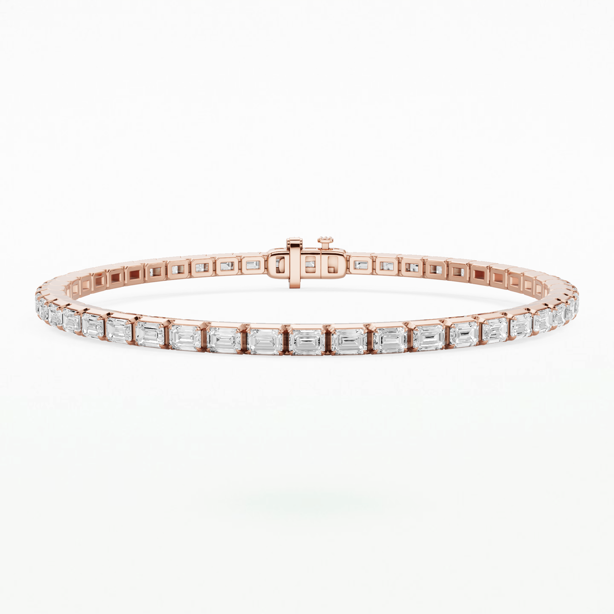 Le Chocolat Horizontal Tennis Bracelet-Emerald Cut