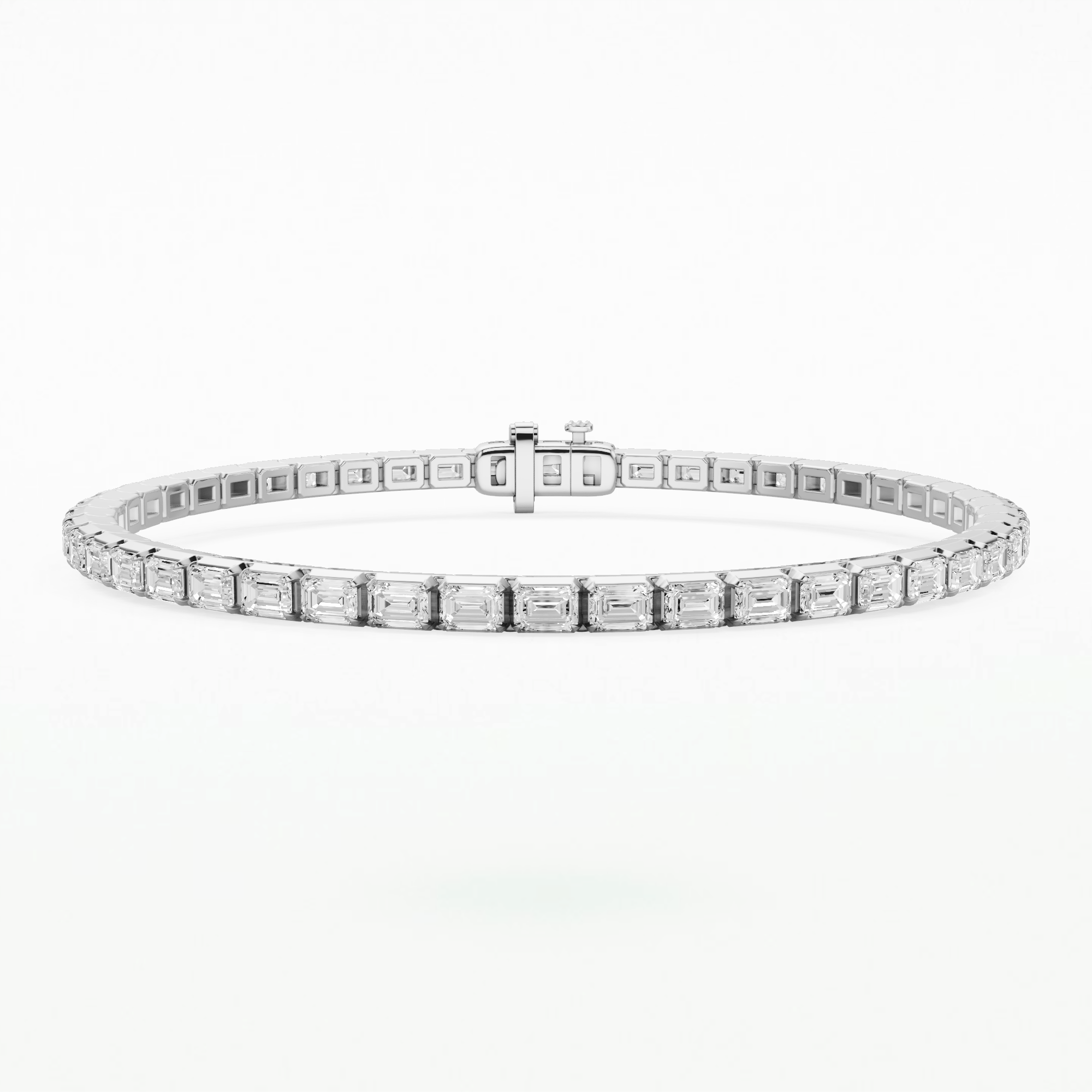 Le Chocolat Horizontal Tennis Bracelet-Emerald Cut