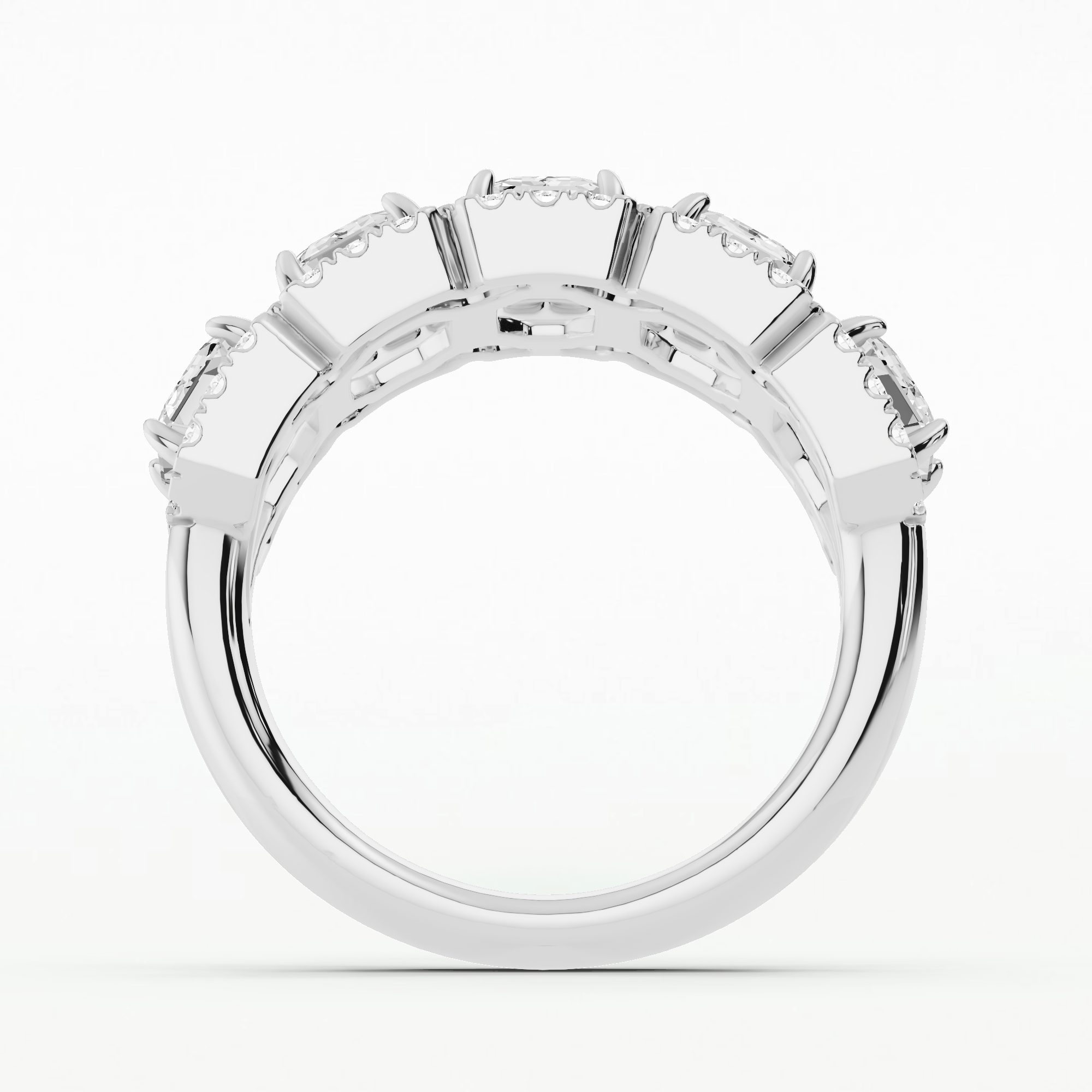 Celestia Halo Lab-Grown Diamond Band - Emerald Cut