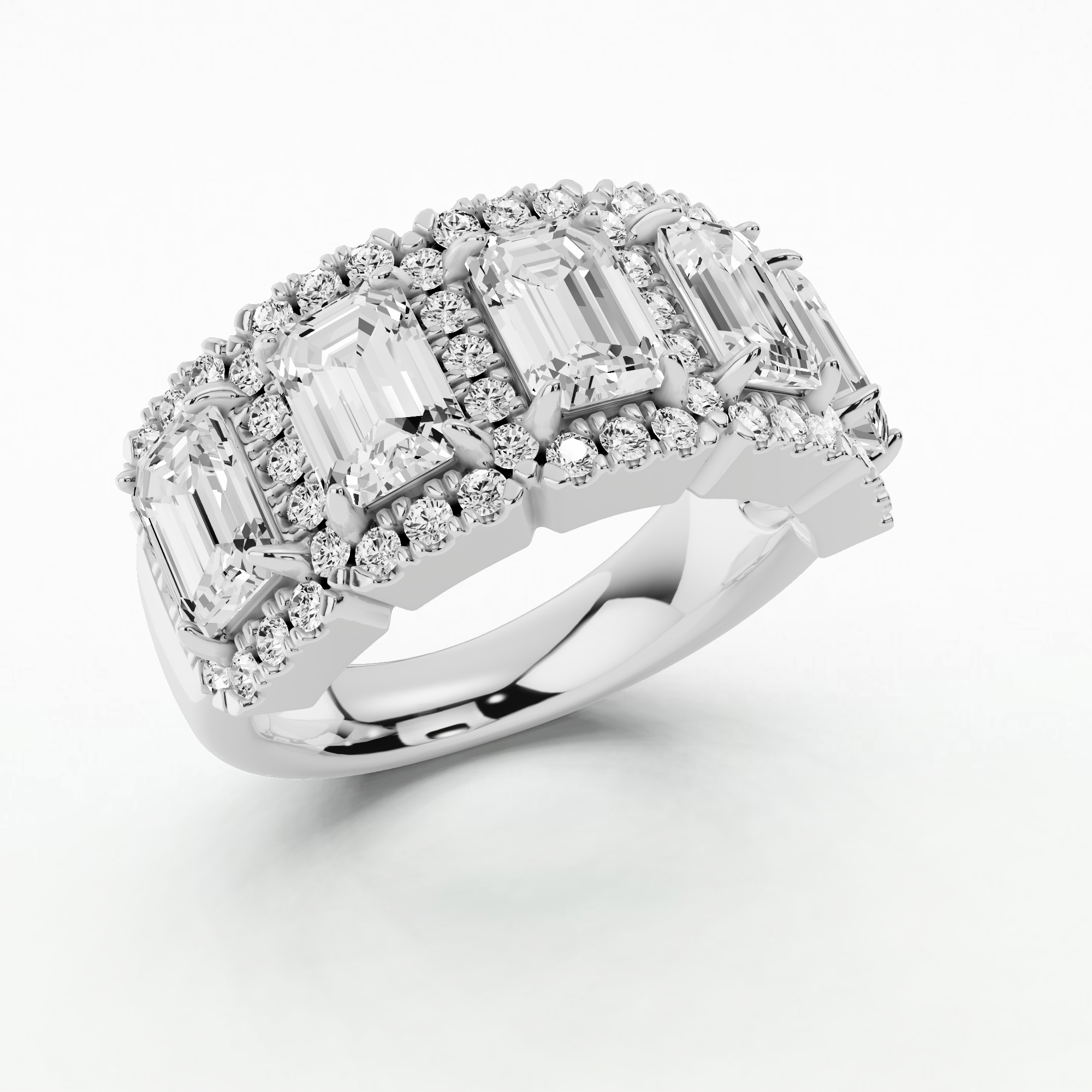 Celestia Halo Lab-Grown Diamond Band - Emerald Cut