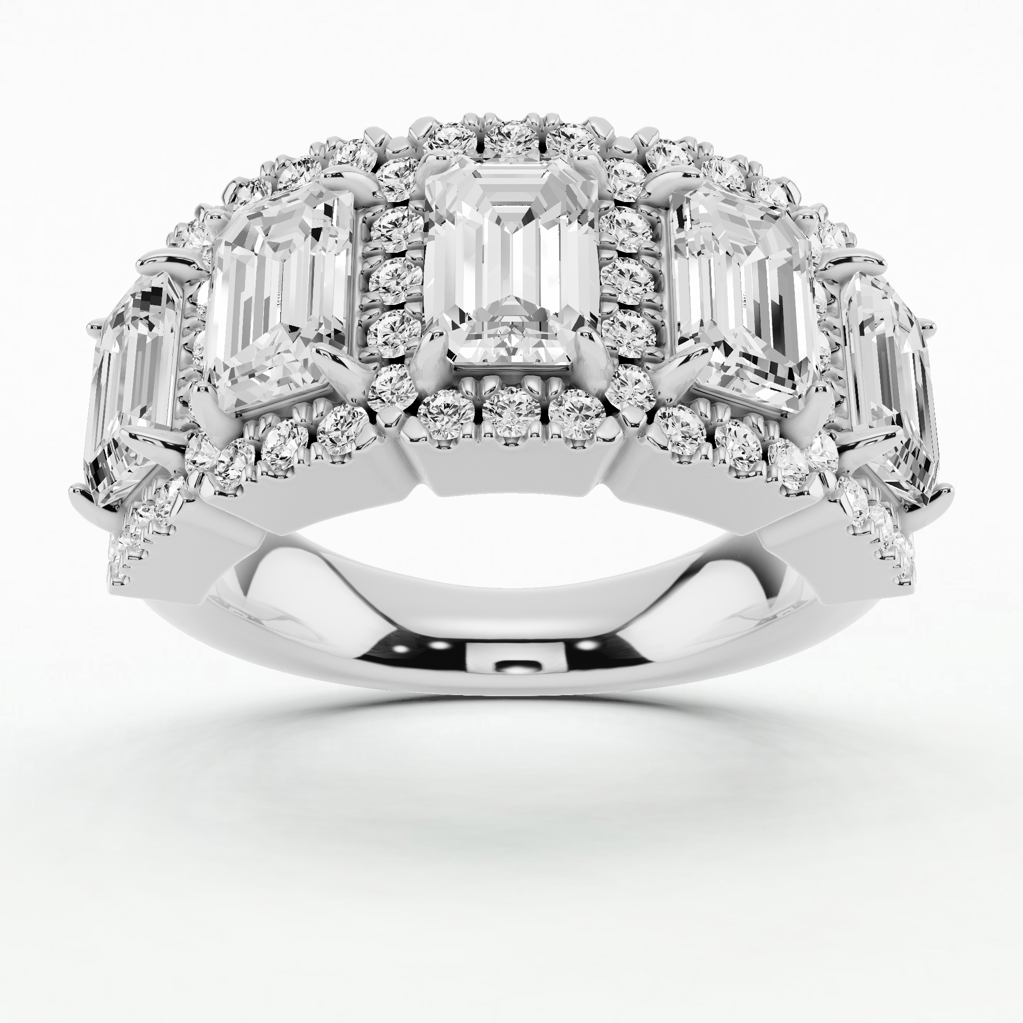 Celestia Halo Lab-Grown Diamond Band - Emerald Cut