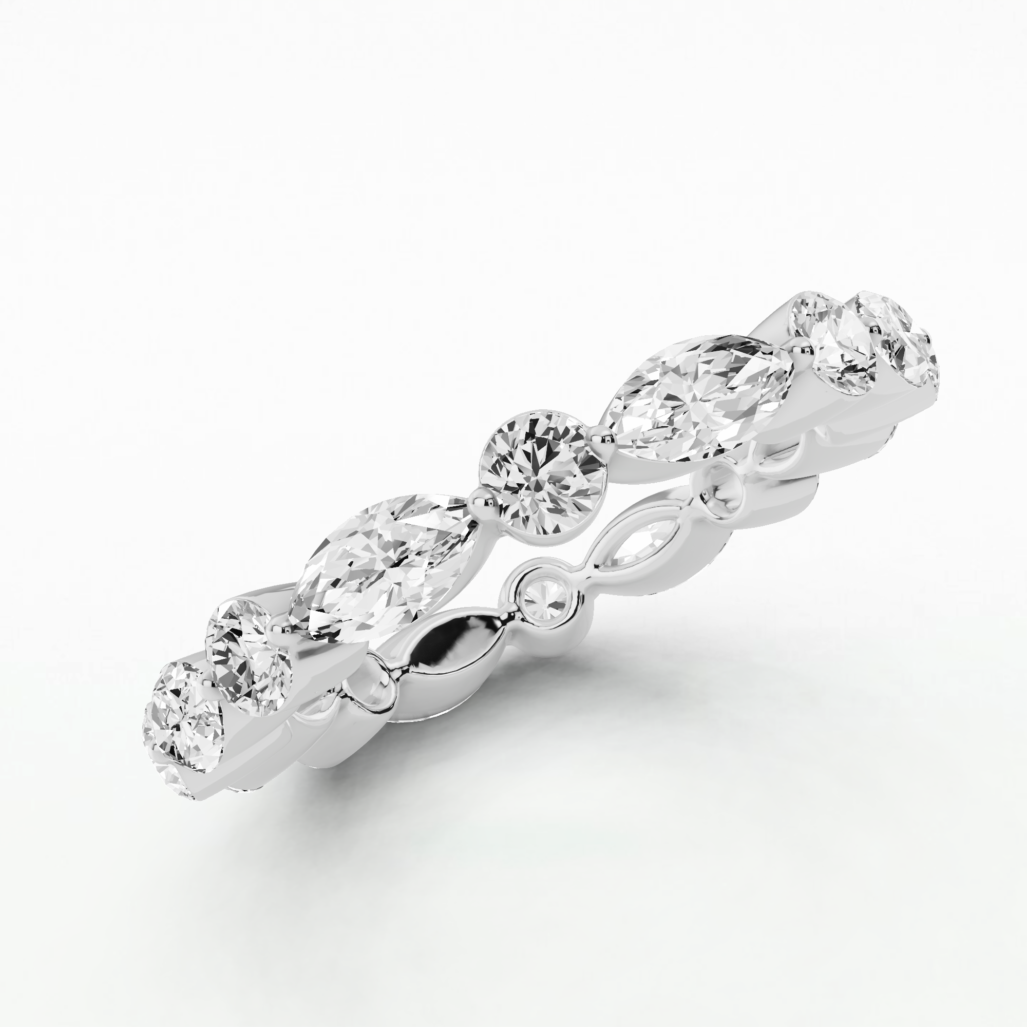 Floating Full Eternity Band-Multi Stone