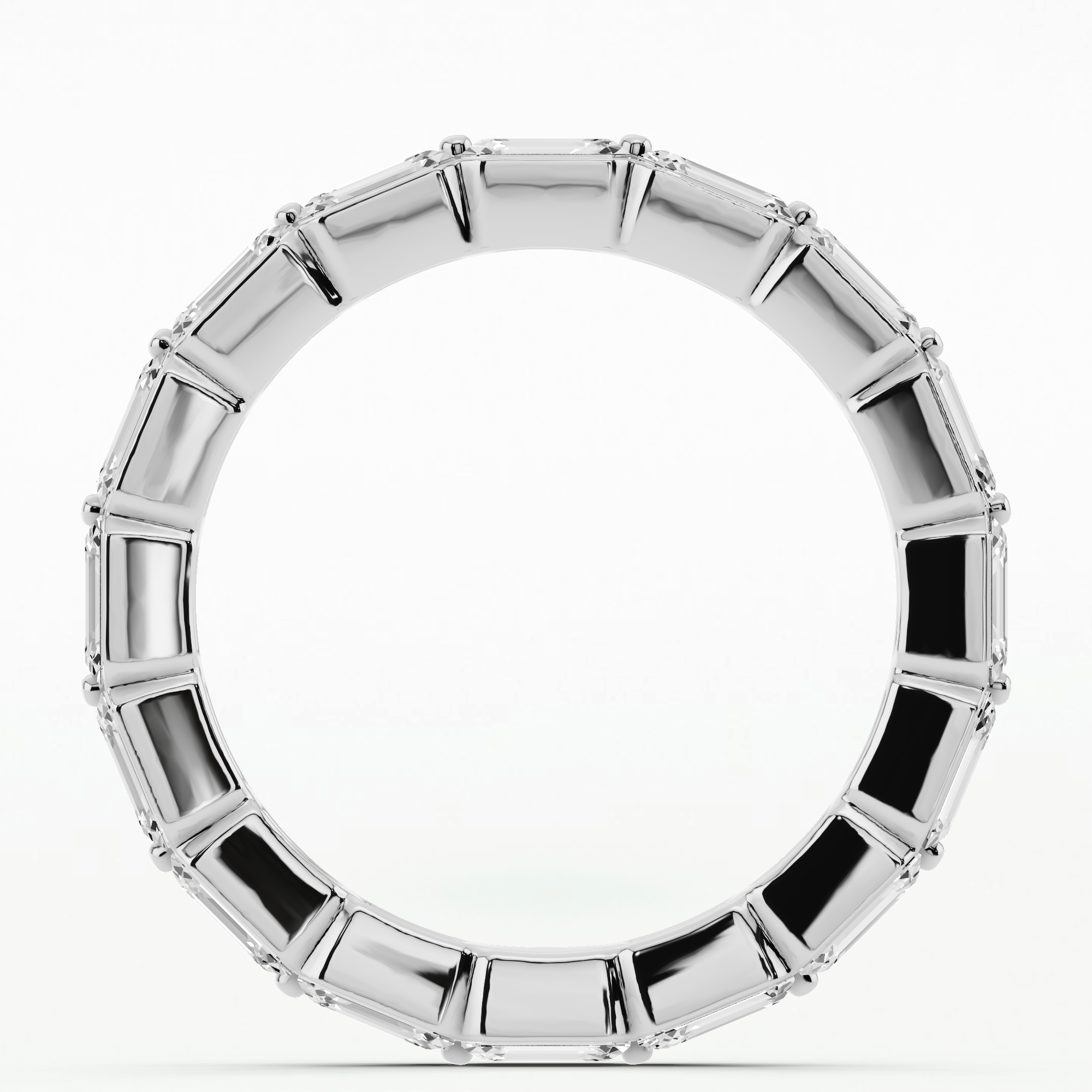 Floating Full Eternity Band-Emerald Cut