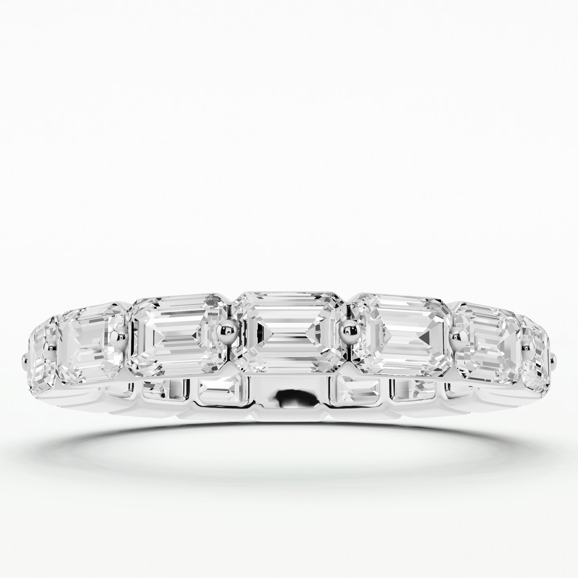 Floating Full Eternity Band-Emerald Cut