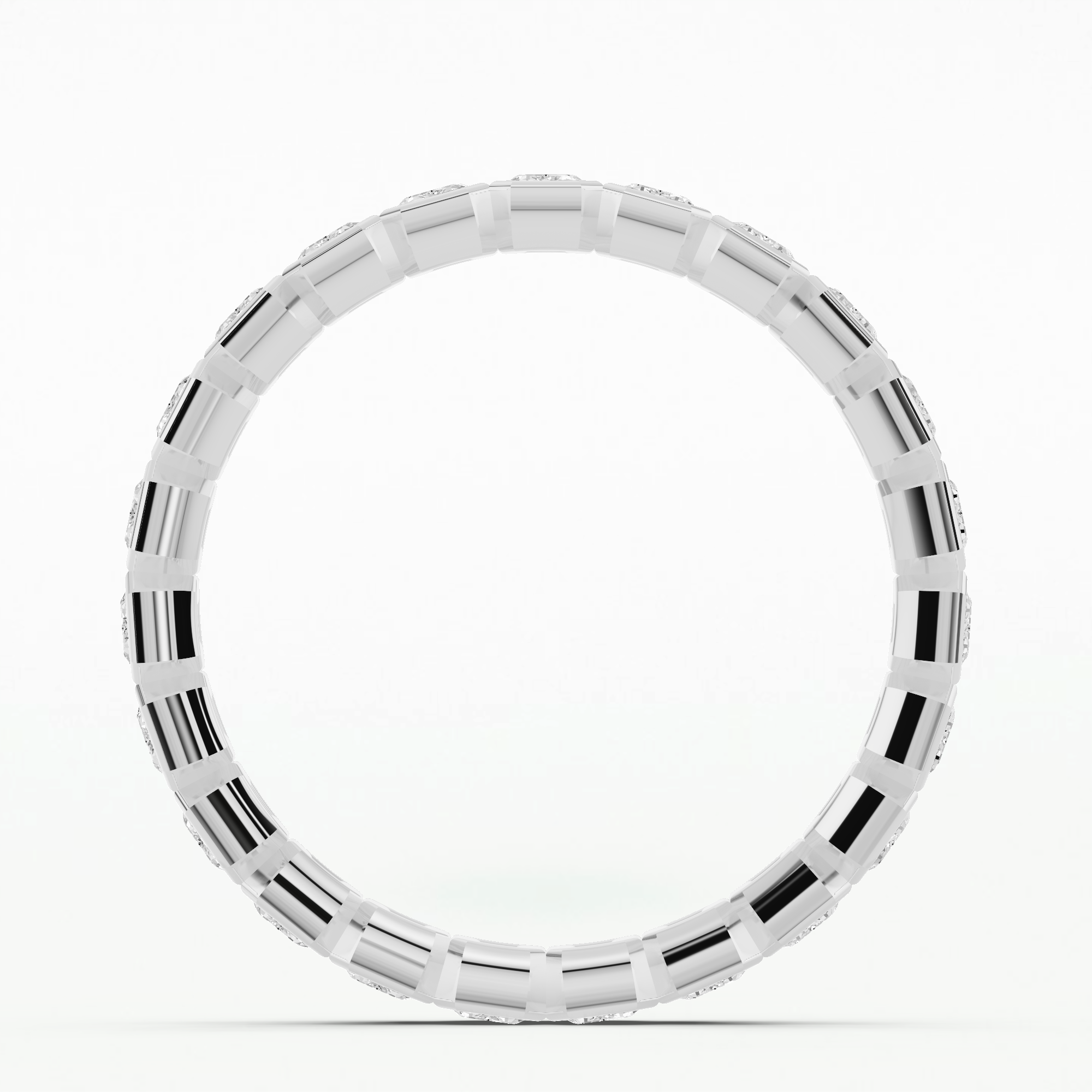 Bezel Set Eternity Band-Emerald Cut