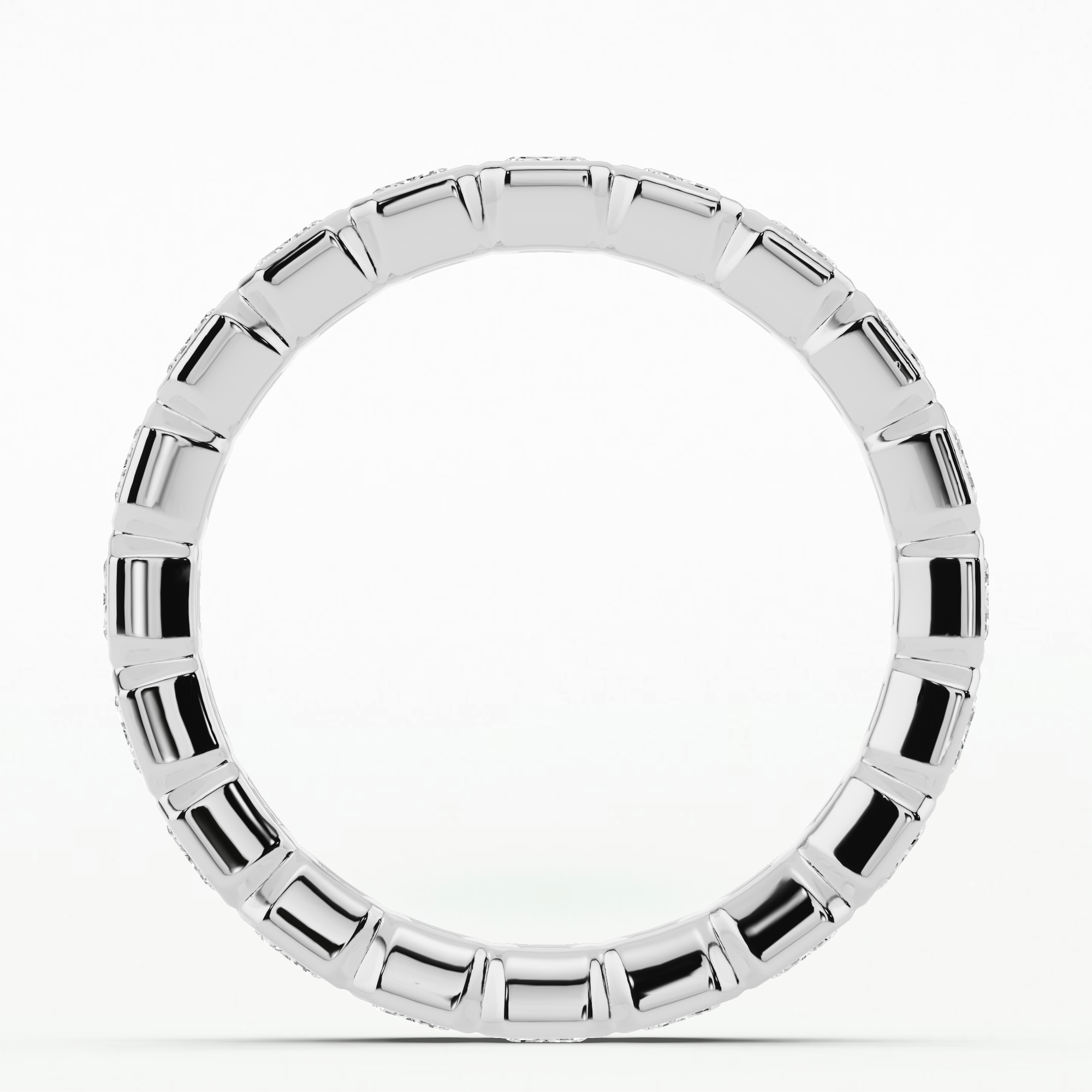 Bezel Set Eternity Band-Emerald Cut