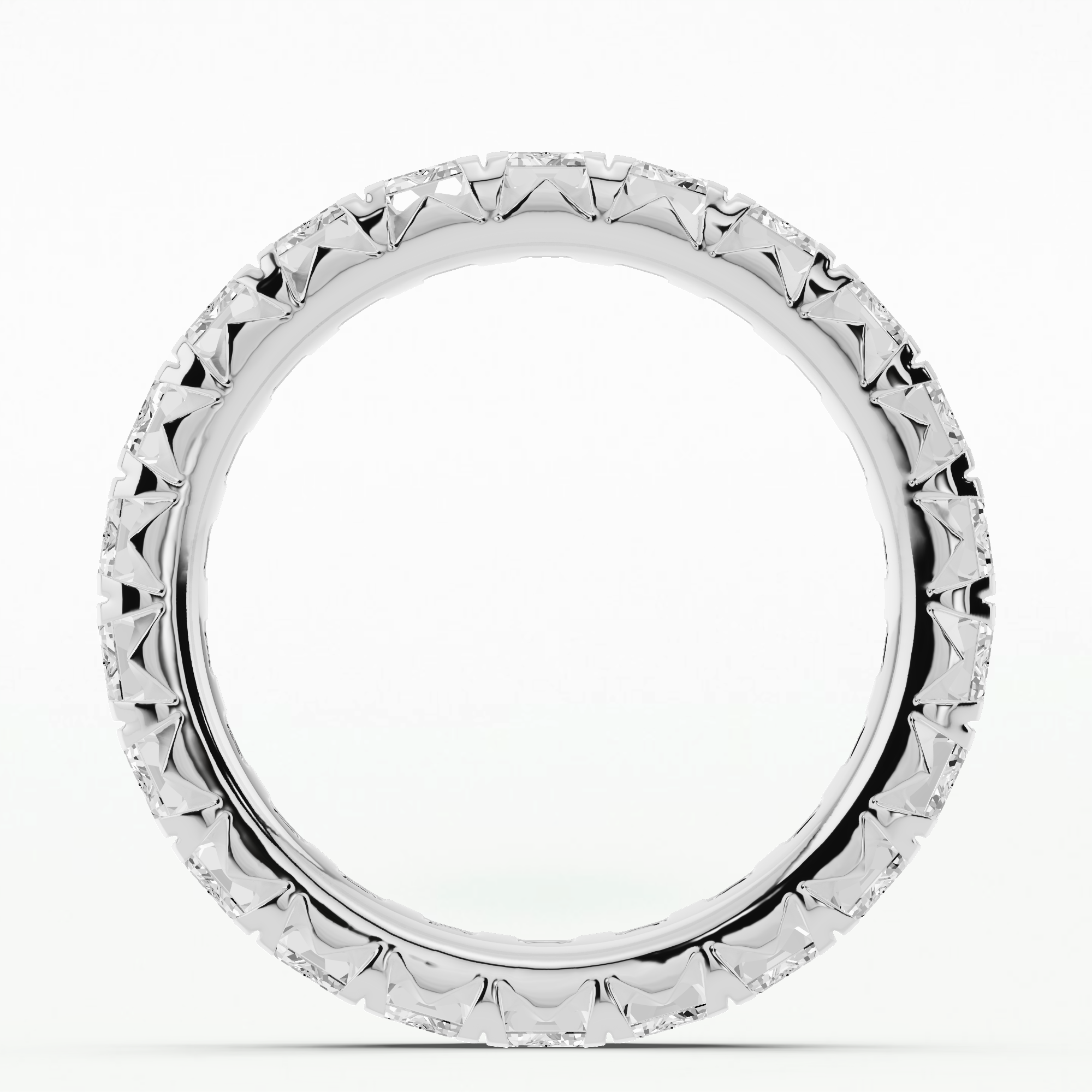 French Pave Full Eternity Band-Emerald Cut