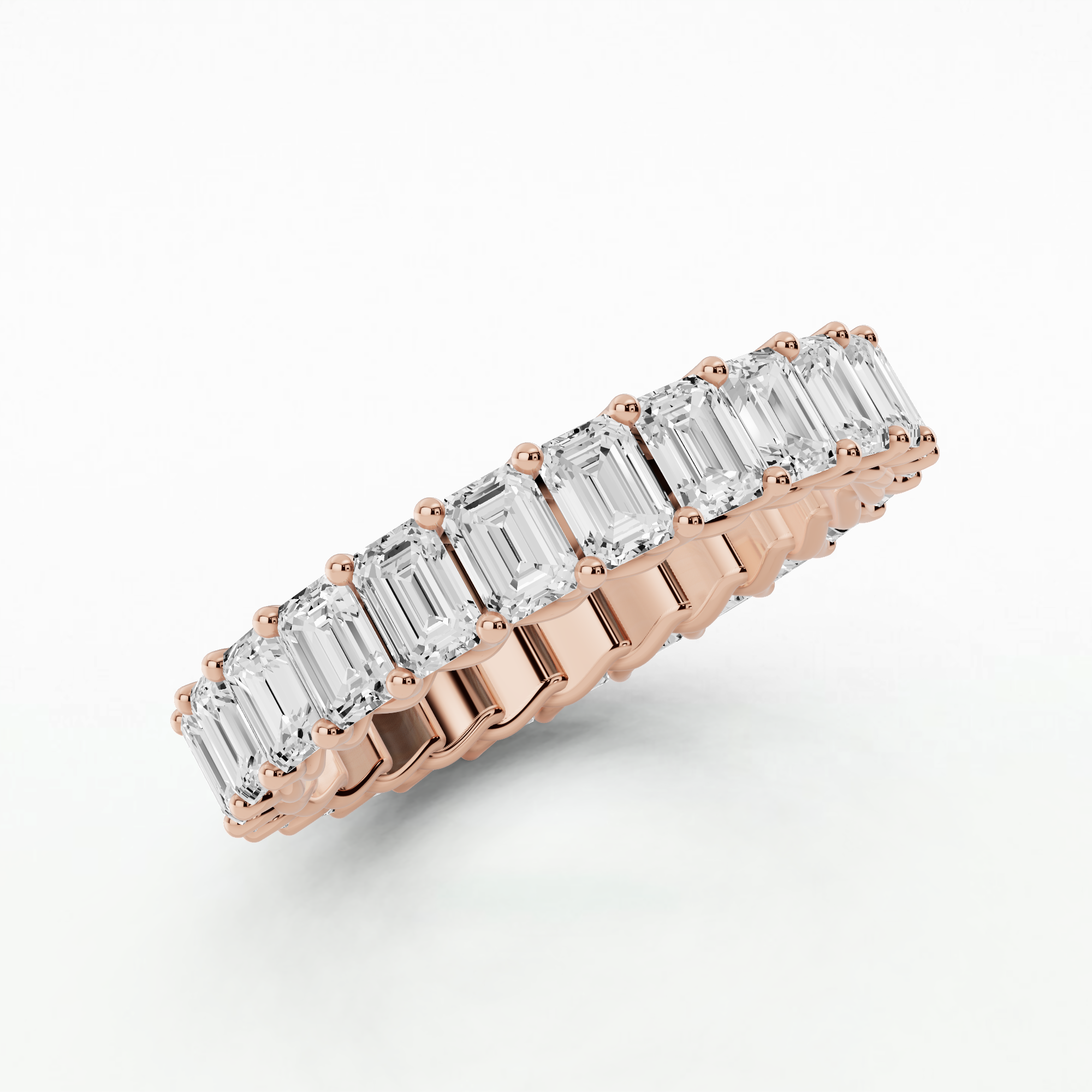 Boundless Full Eternity Band-Emerald Cut