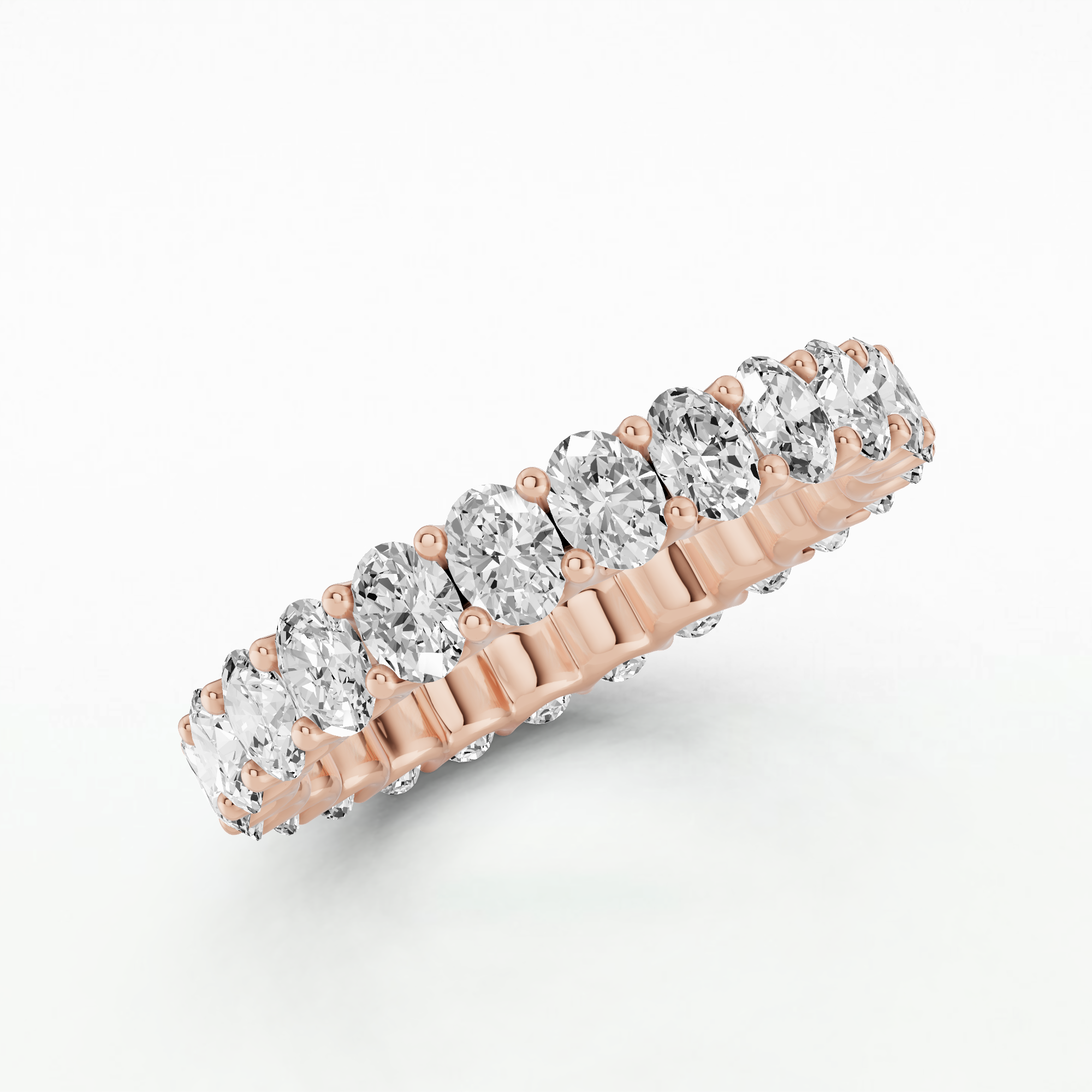Five Row Lab Grown Diamond Full Eternity Band-Oval