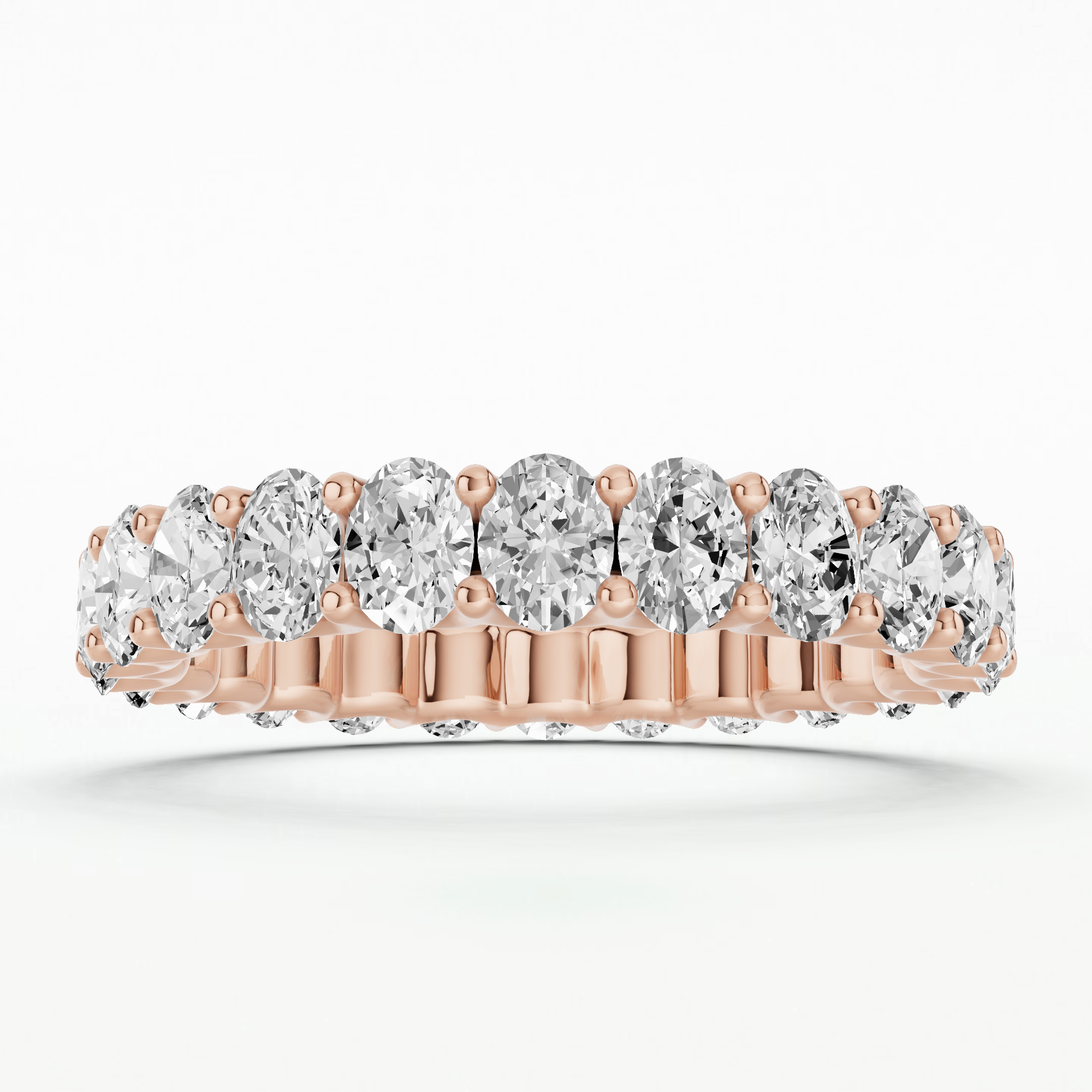 Five Row Lab Grown Diamond Full Eternity Band-Oval