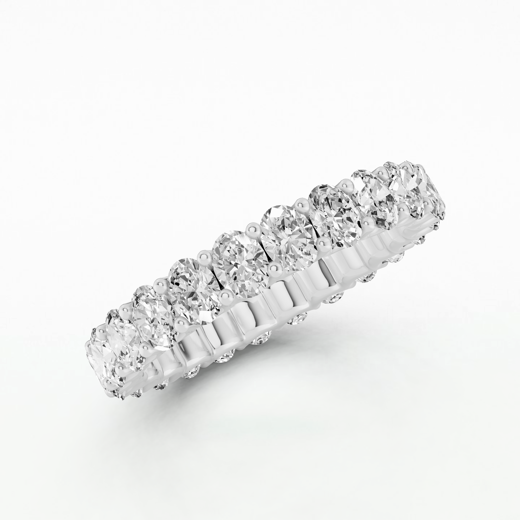 Five Row Lab Grown Diamond Full Eternity Band-Oval