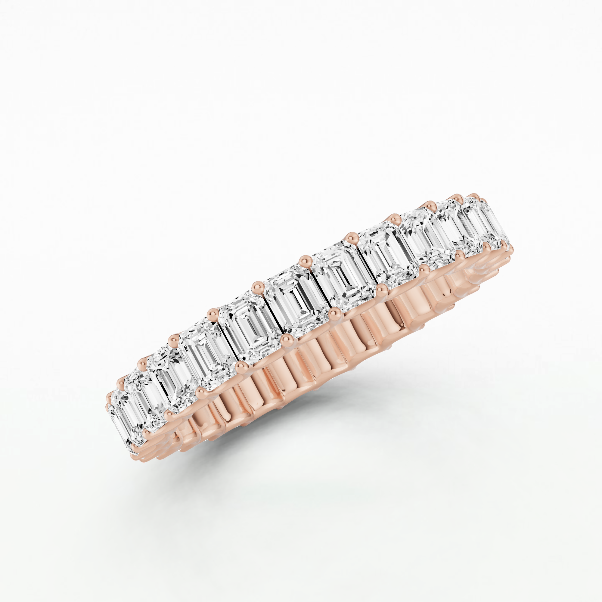 Five Row Lab Grown Diamond Full Eternity Band-Emerald Cut