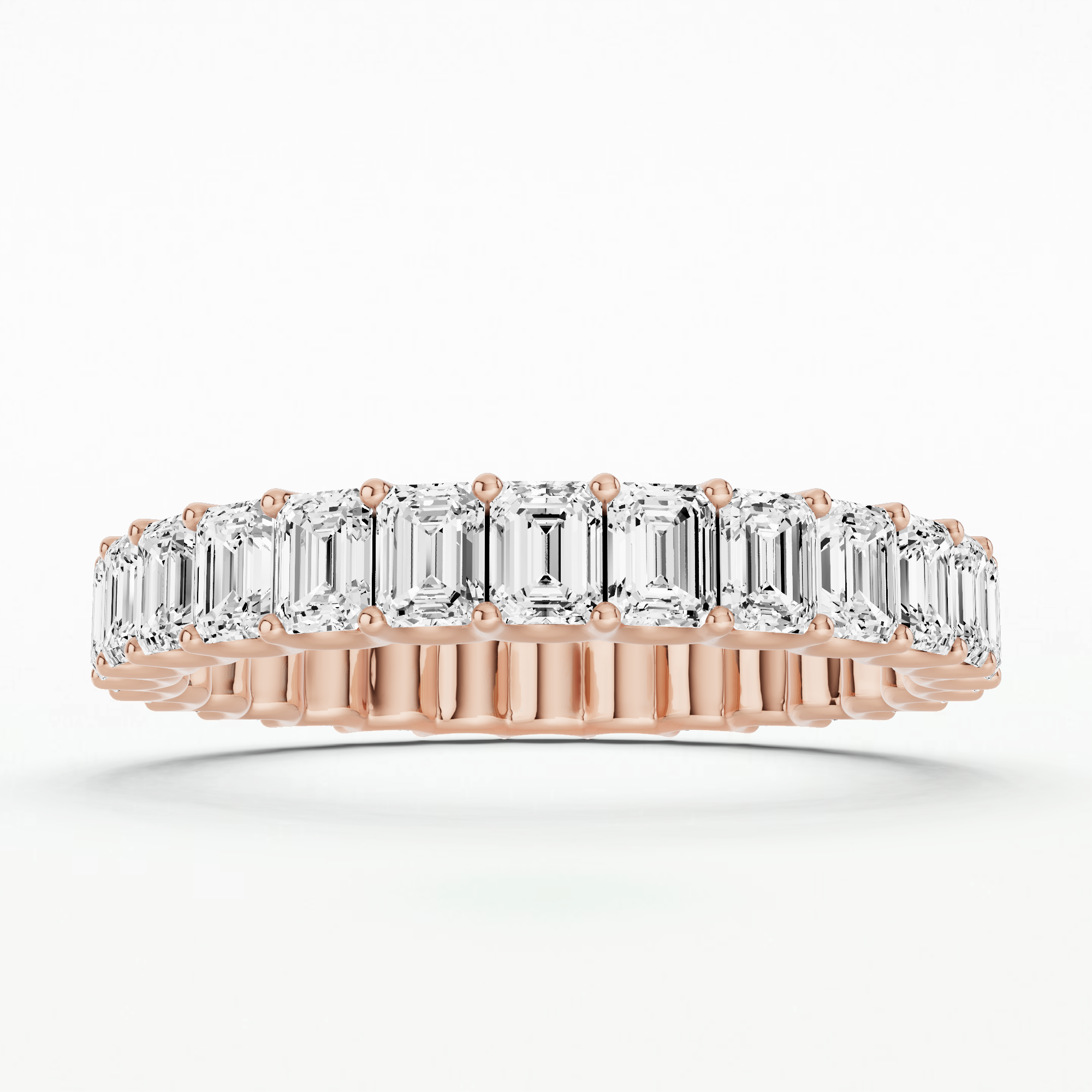 Five Row Lab Grown Diamond Full Eternity Band-Emerald Cut