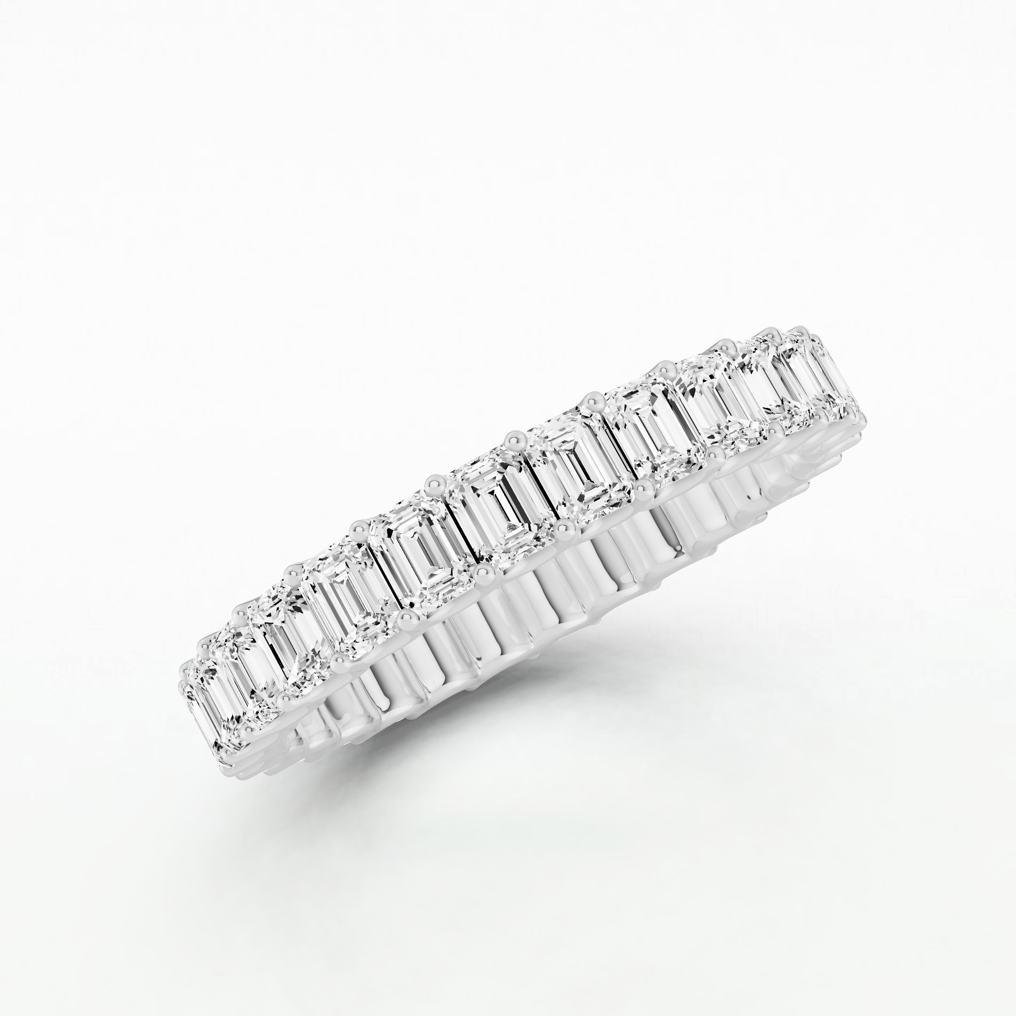 Five Row Lab Grown Diamond Full Eternity Band-Emerald Cut